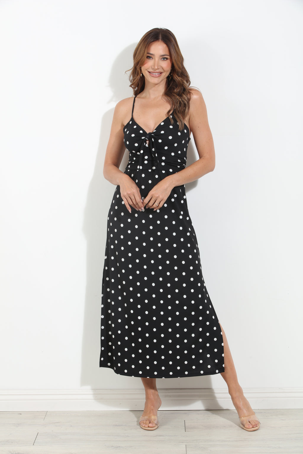 Lolita Stretch Front Tie Midi Dress-BEST SELLER