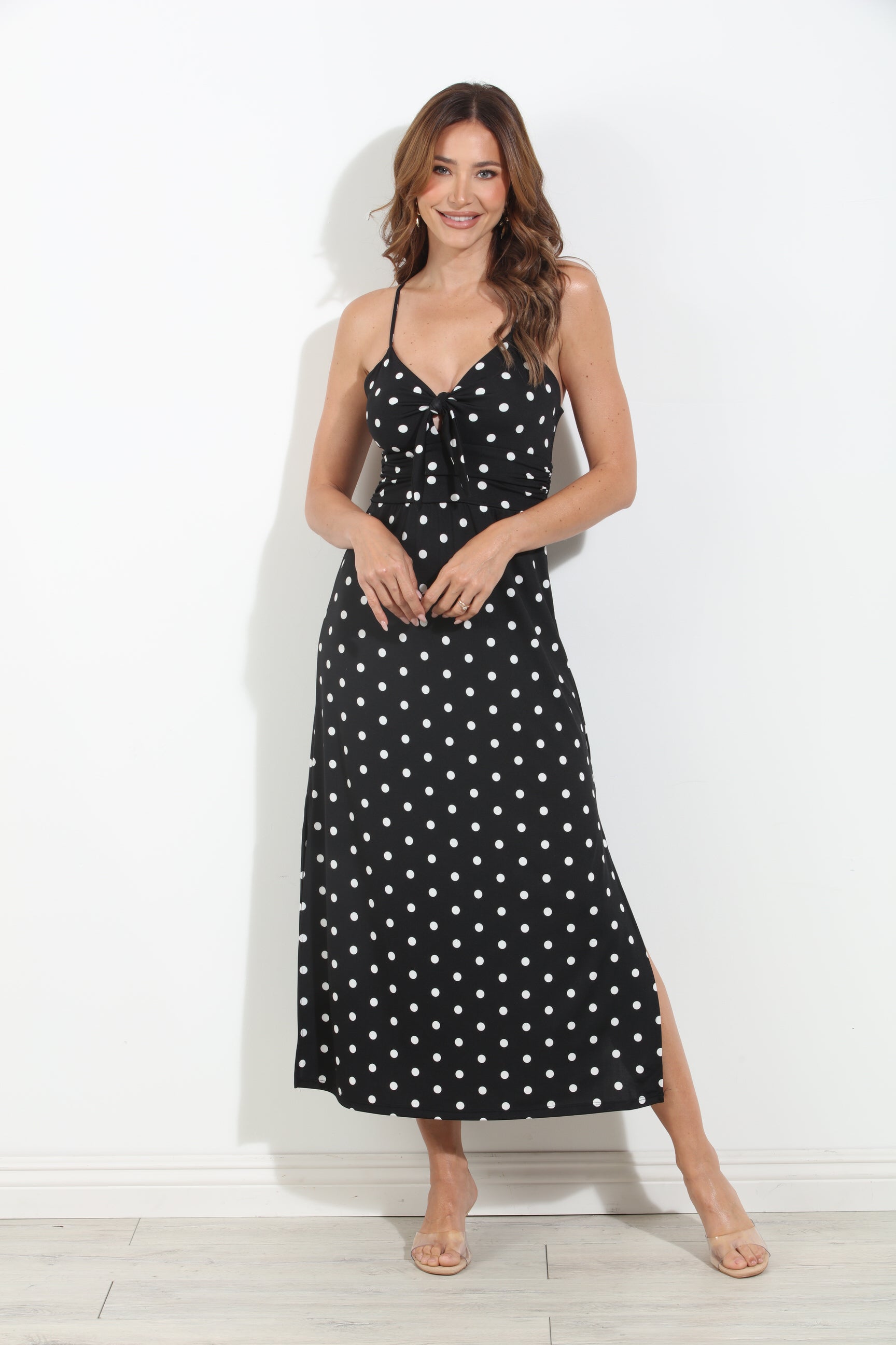 Lolita Stretch Front Tie Midi Dress-BEST SELLER