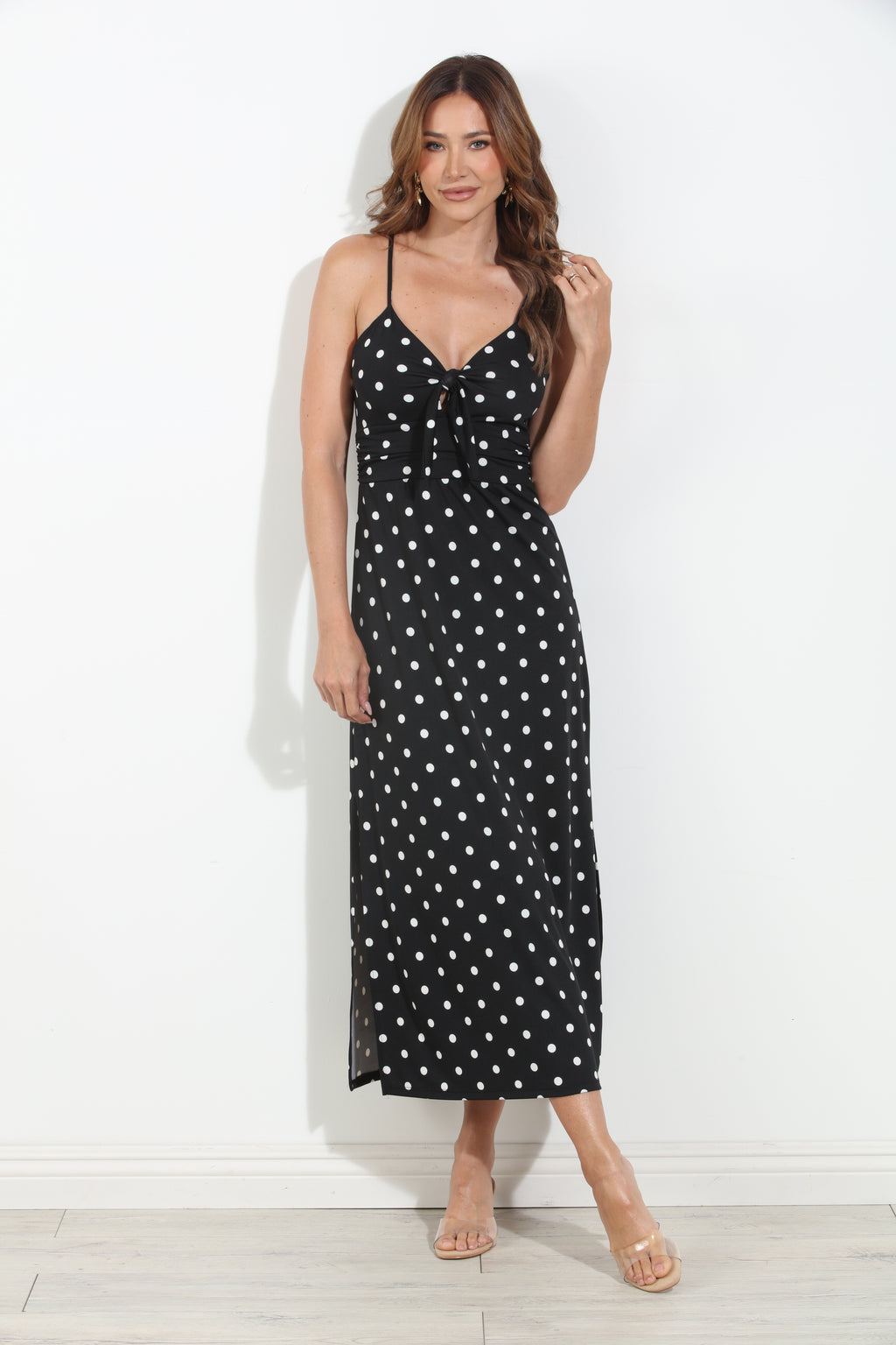 Lolita Stretch Front Tie Midi Dress-BEST SELLER