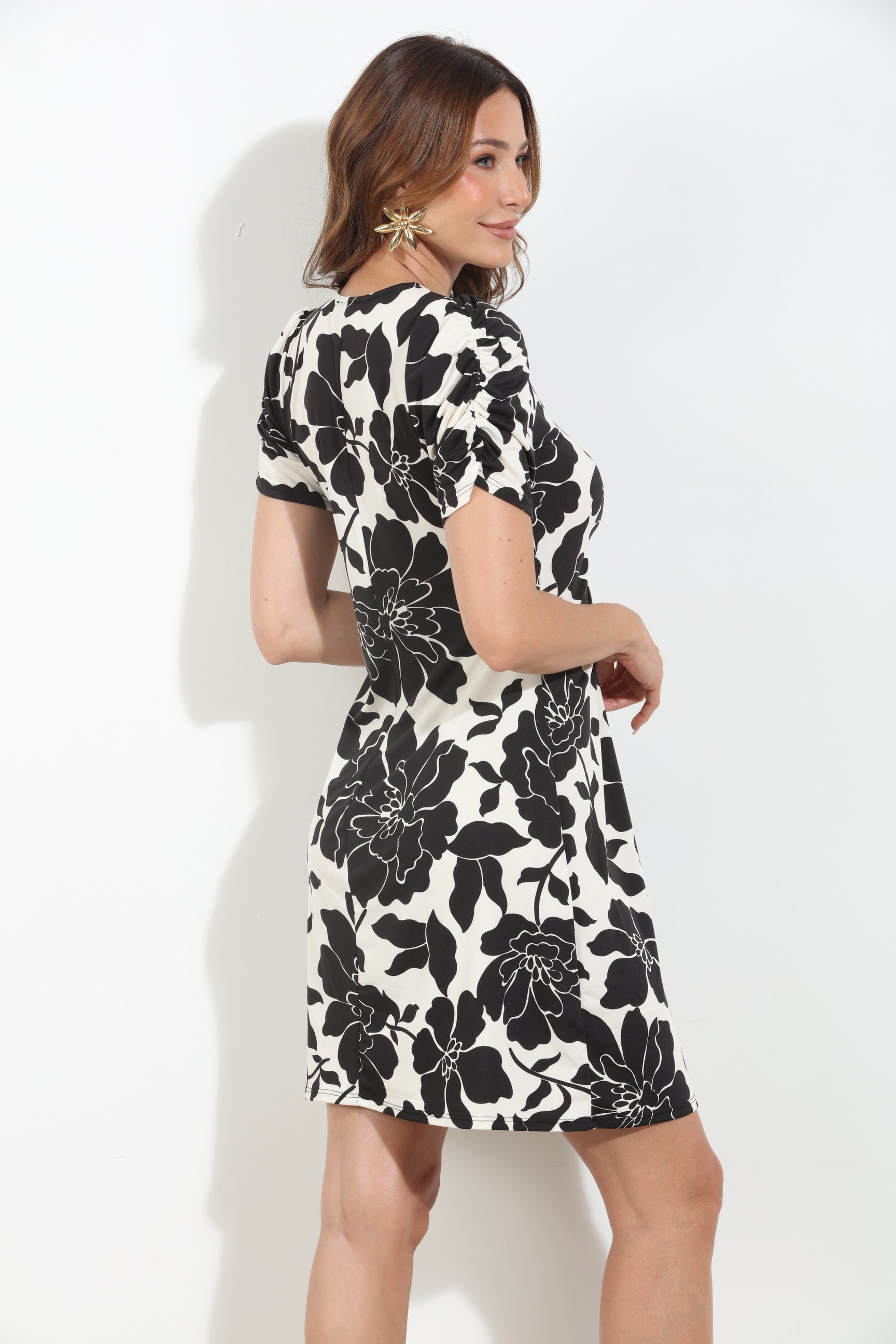 Eloise V-Neck Shirred Dress-BEST SELLER