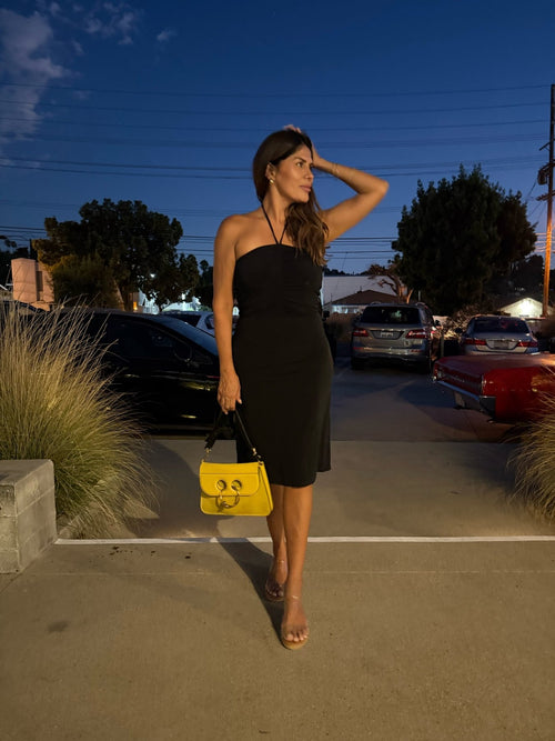 Black Stretch Halter Dress-BEST SELLER