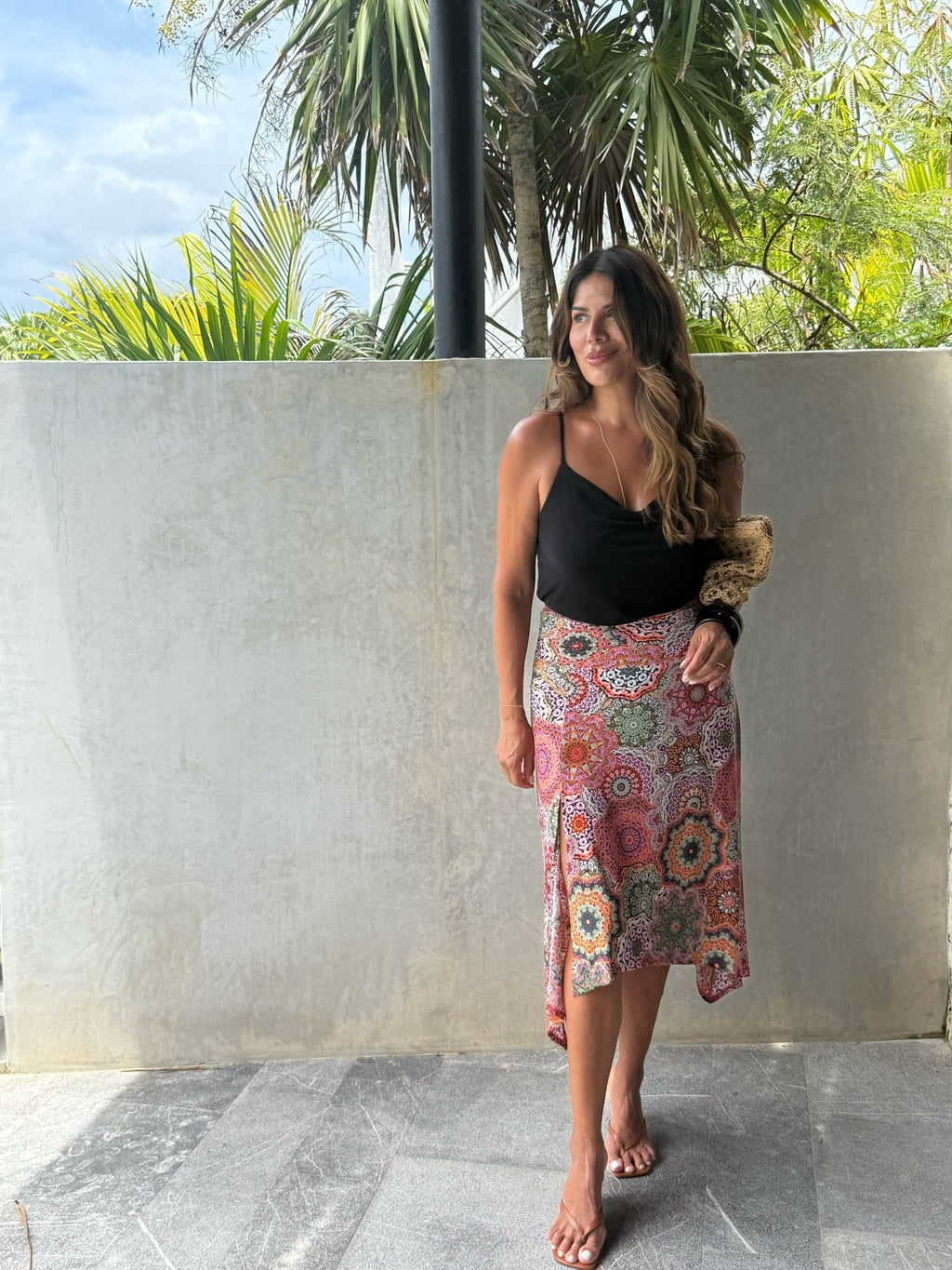 Black Stretch Draped Cami-BEST SELLER