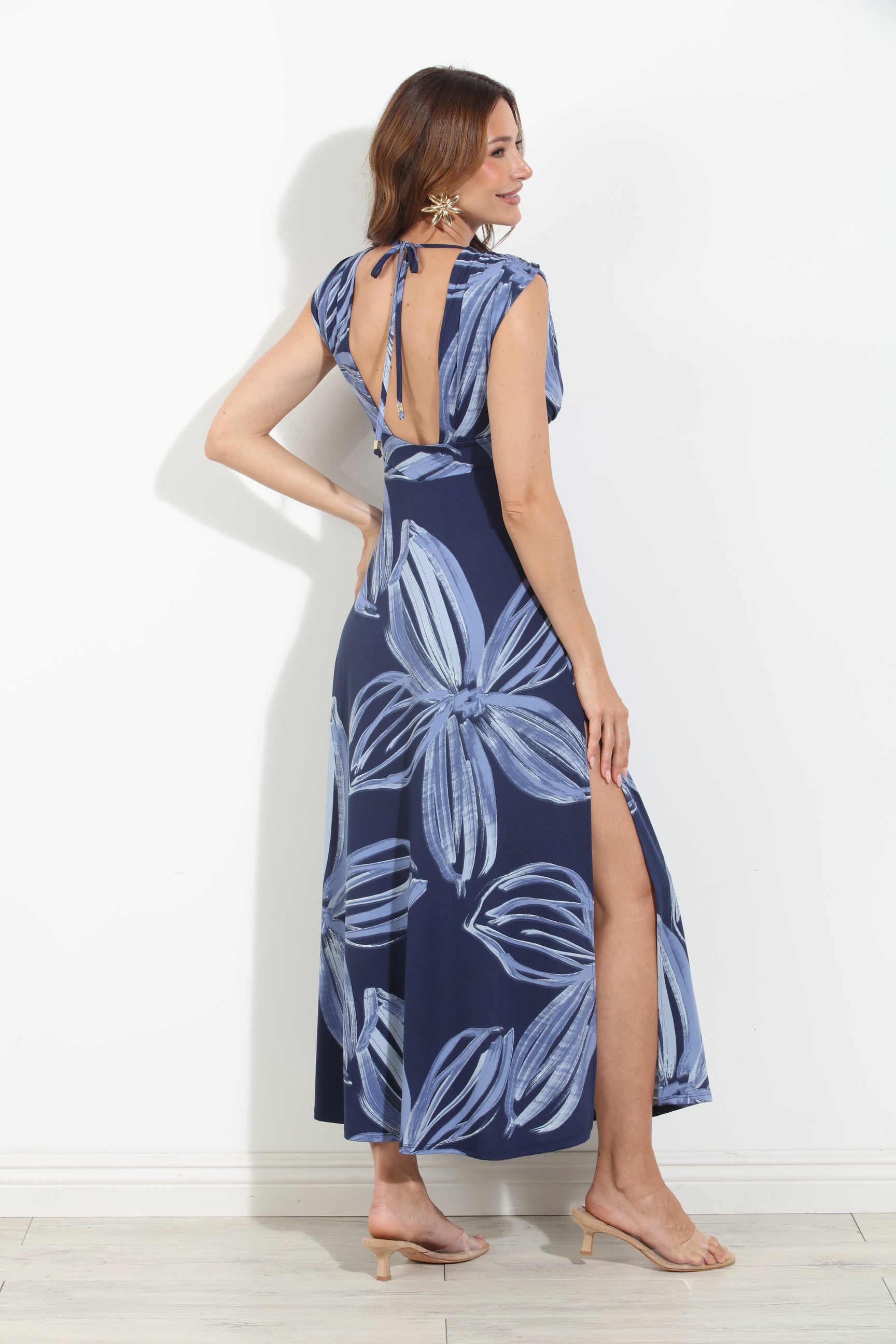 Isabella Stretch Deep V Maxi Dress - BEST SELLER