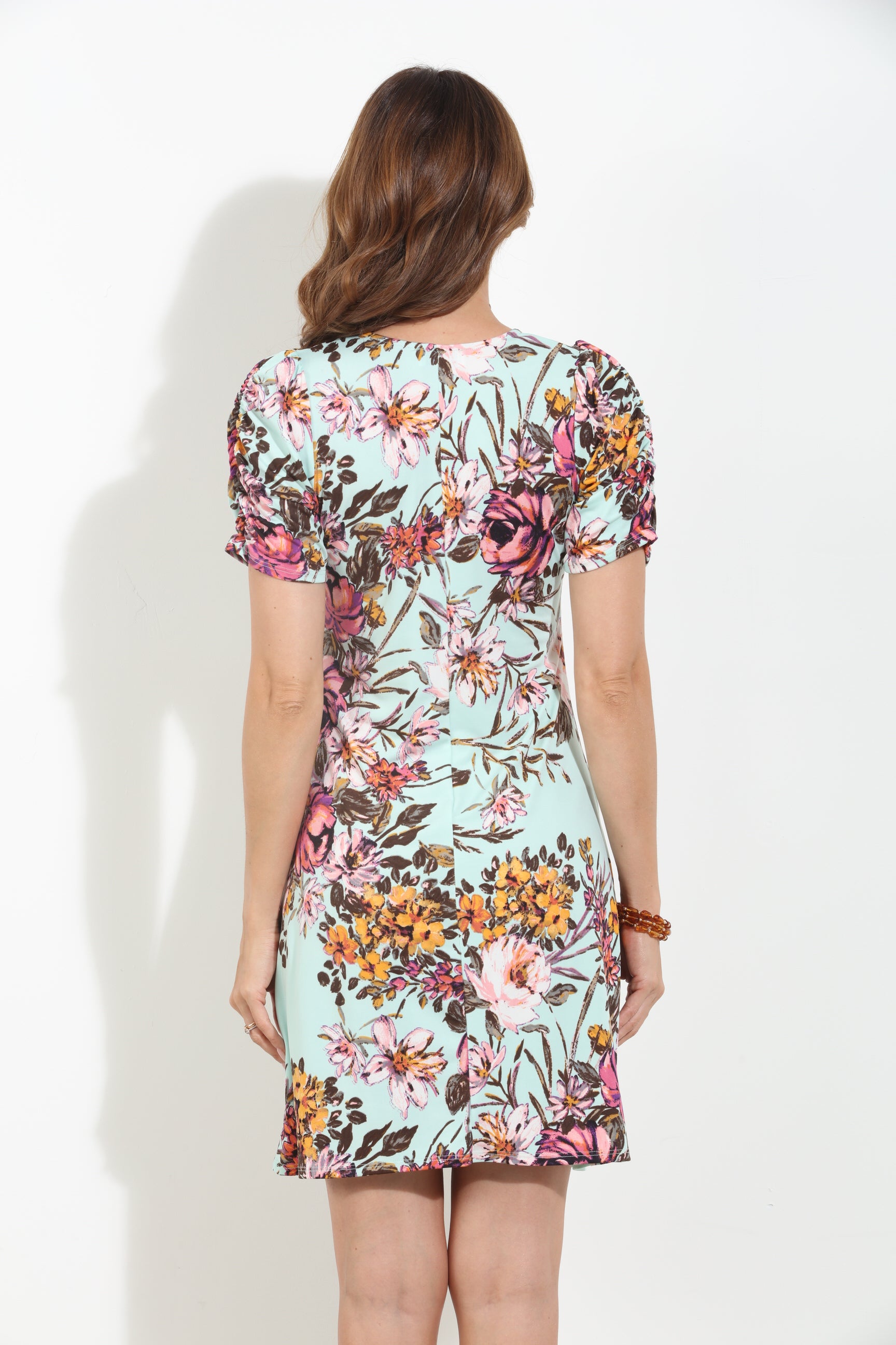 Mina V-Neck Shirred Dress-BEST SELLER