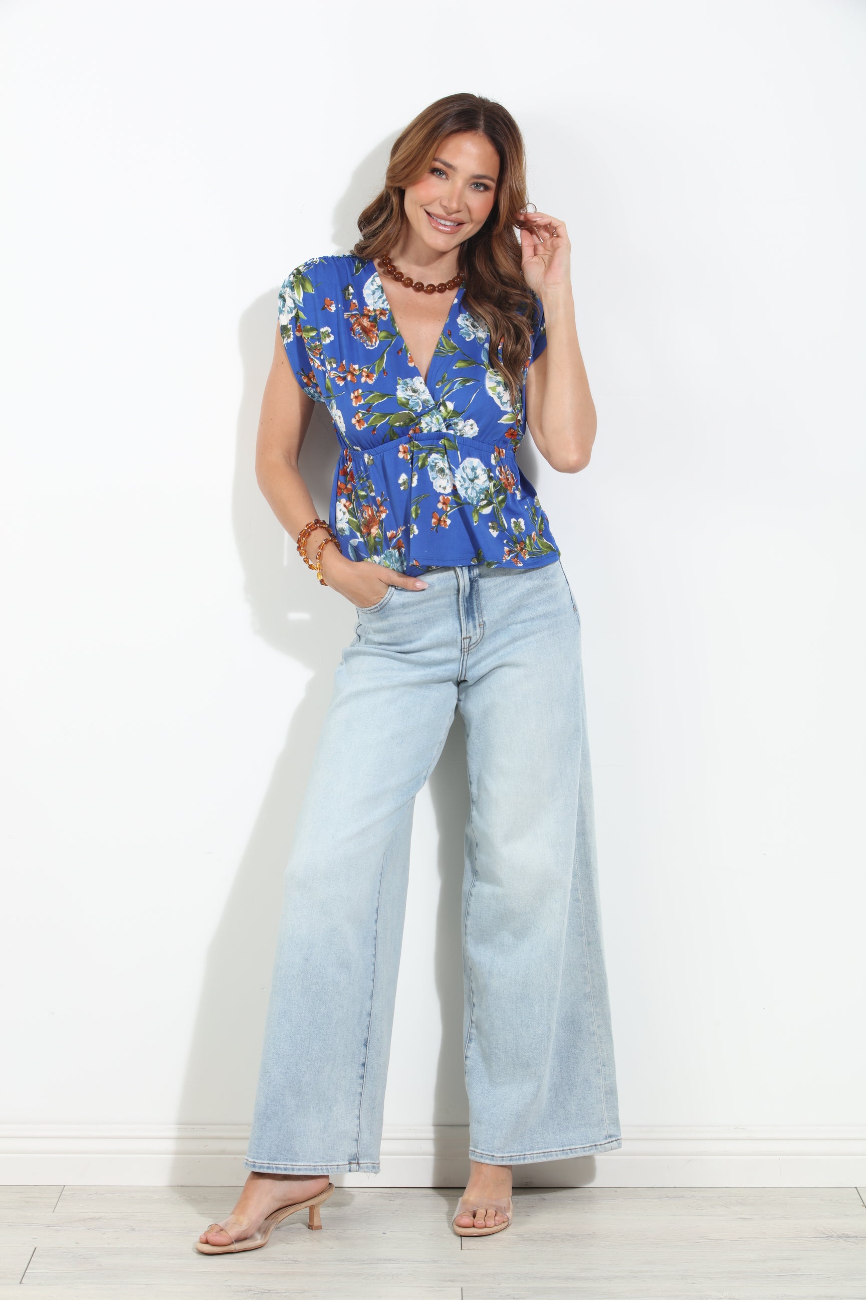 Marina Cross Front Peplum Top