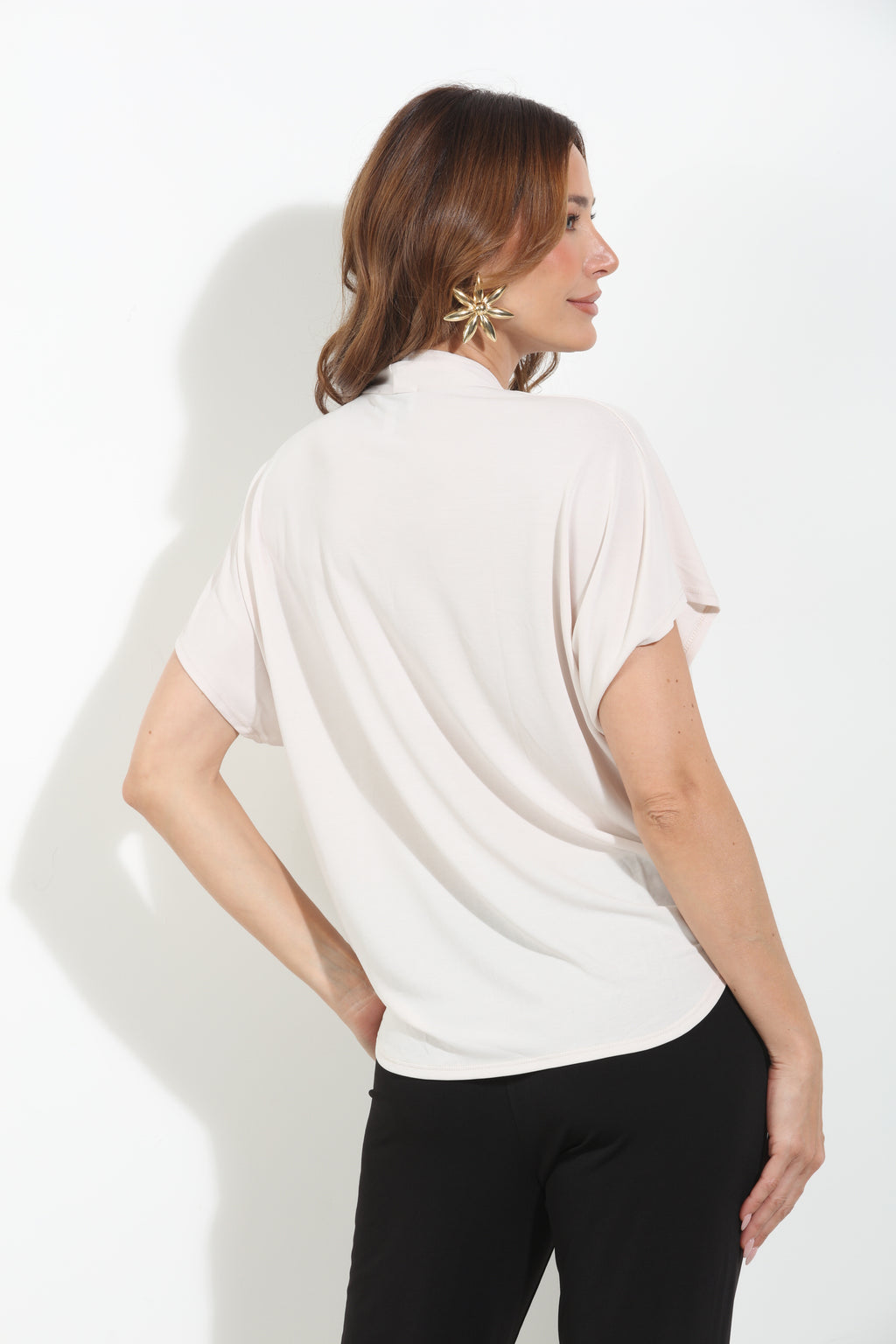 Vanilla Cupro Surplice Tee-BEST SELLER