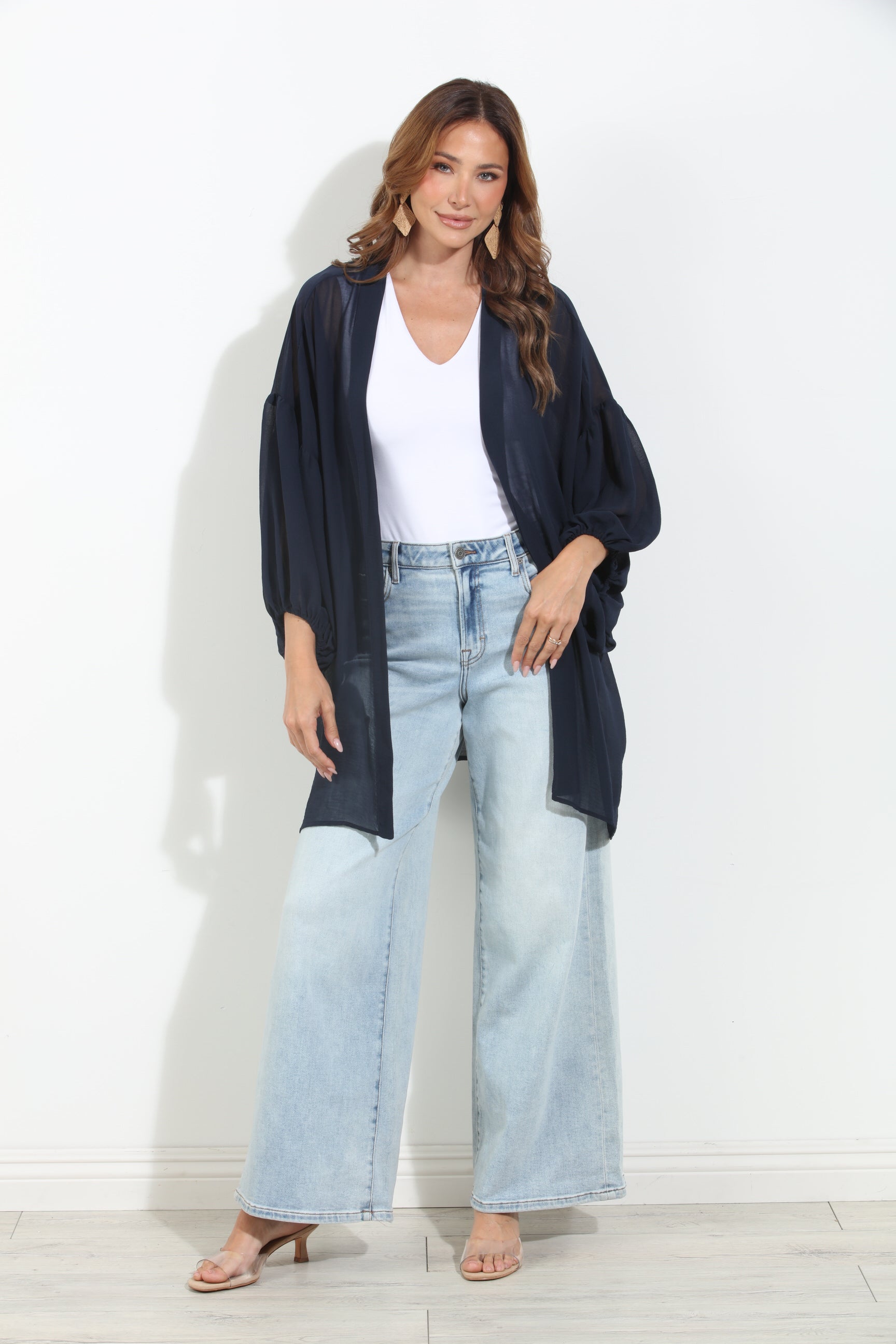 Navy Chiffon Kimono-BEST SELLER