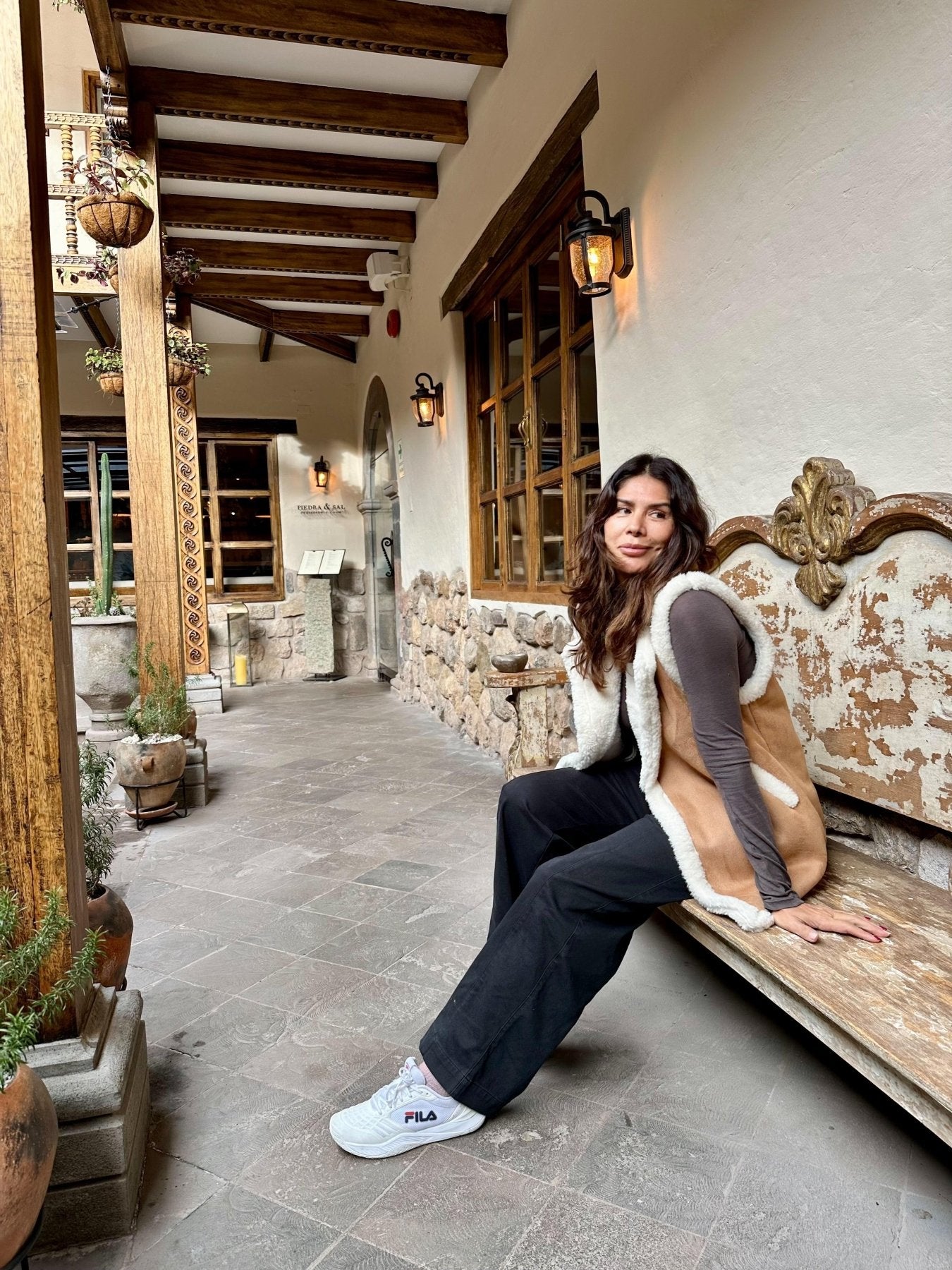 Camel/Ivory Faux Suede Vest-BEST SELLER