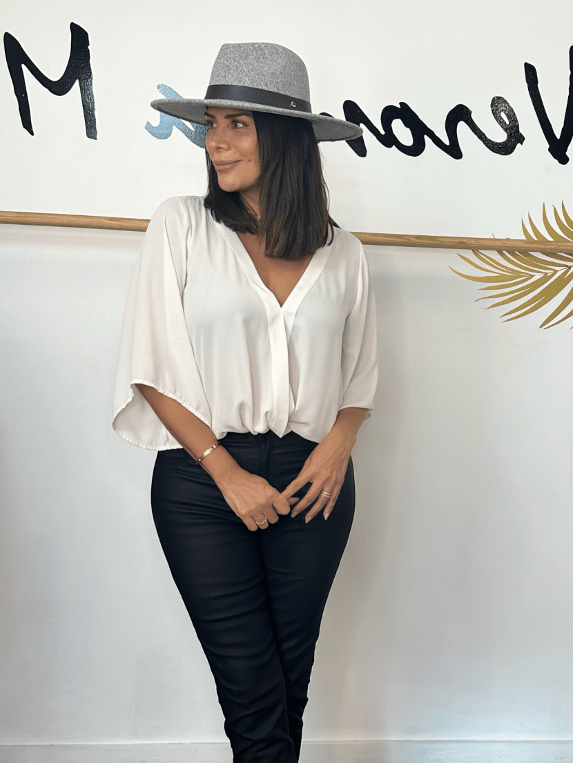 Grey Felt Fedora Hat- FINAL SALE