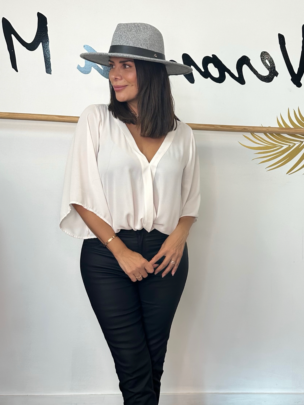 Grey Felt Fedora Hat- FINAL SALE