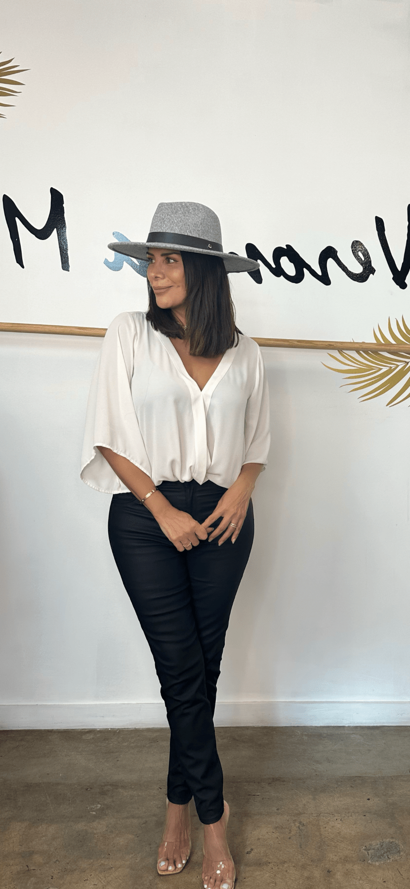 Grey Felt Fedora Hat- FINAL SALE