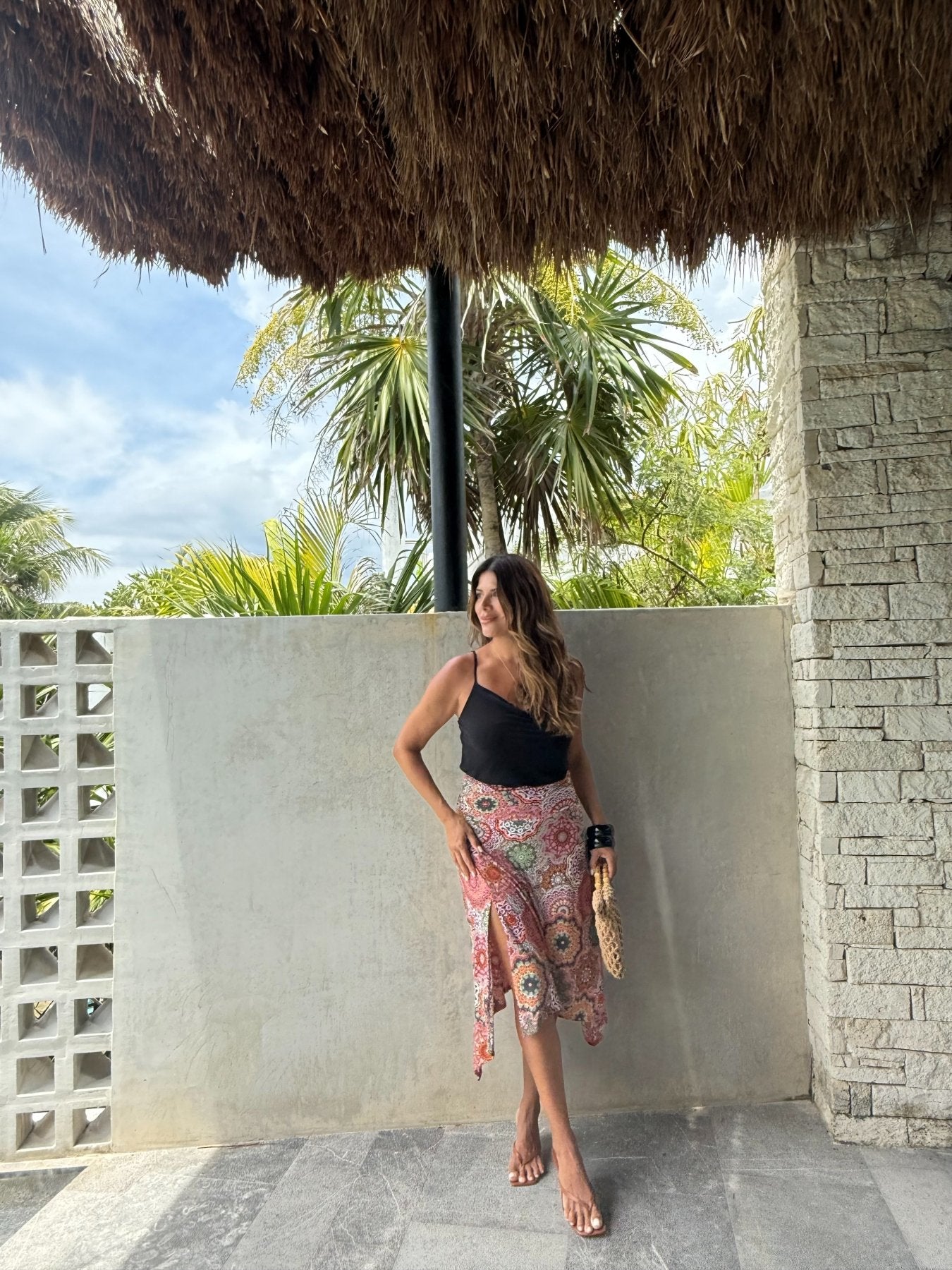 Ari Stretch Slit Midi Skirt-BEST SELLER