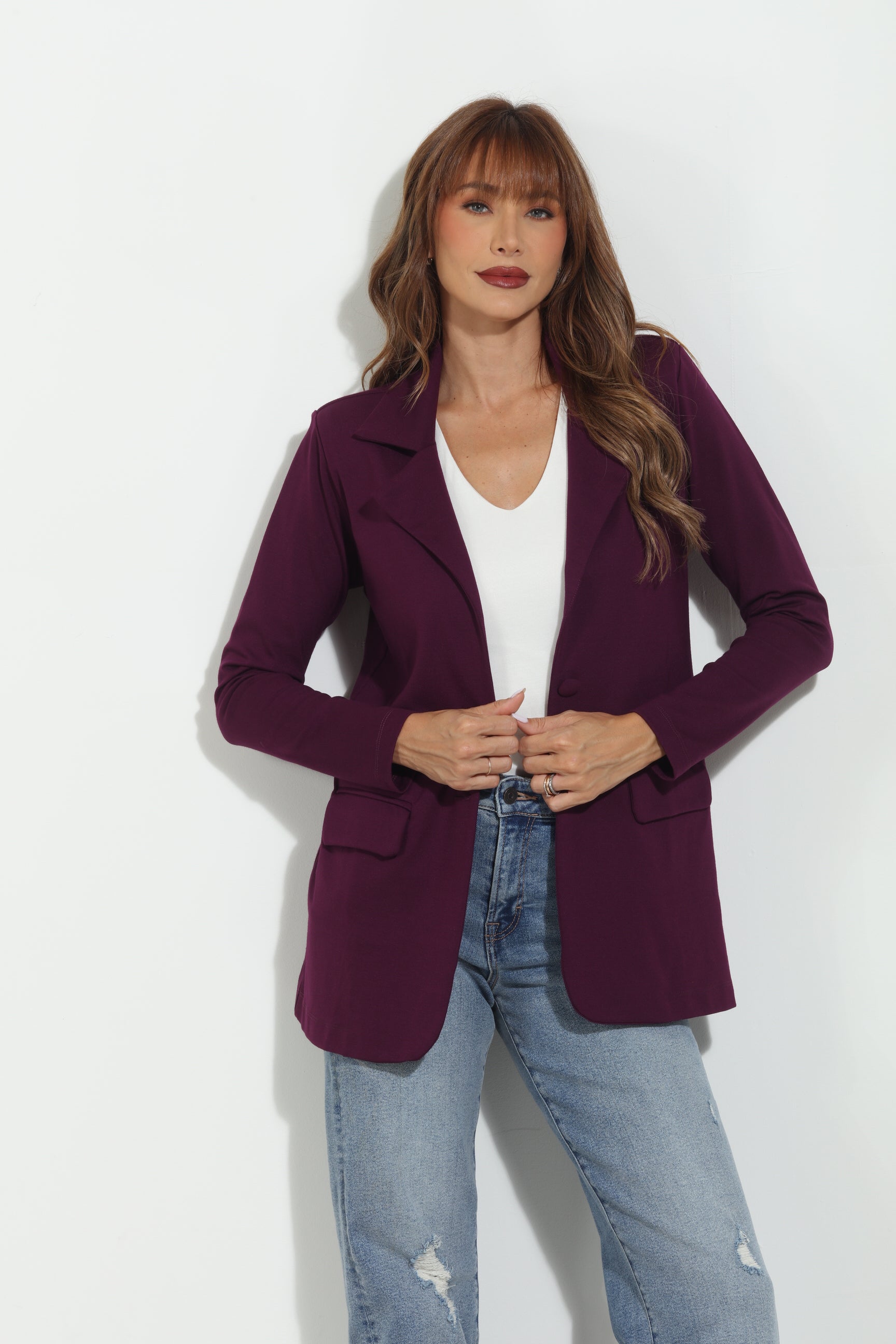Plum Ponti Flare Leg Pants-BEST SELLER