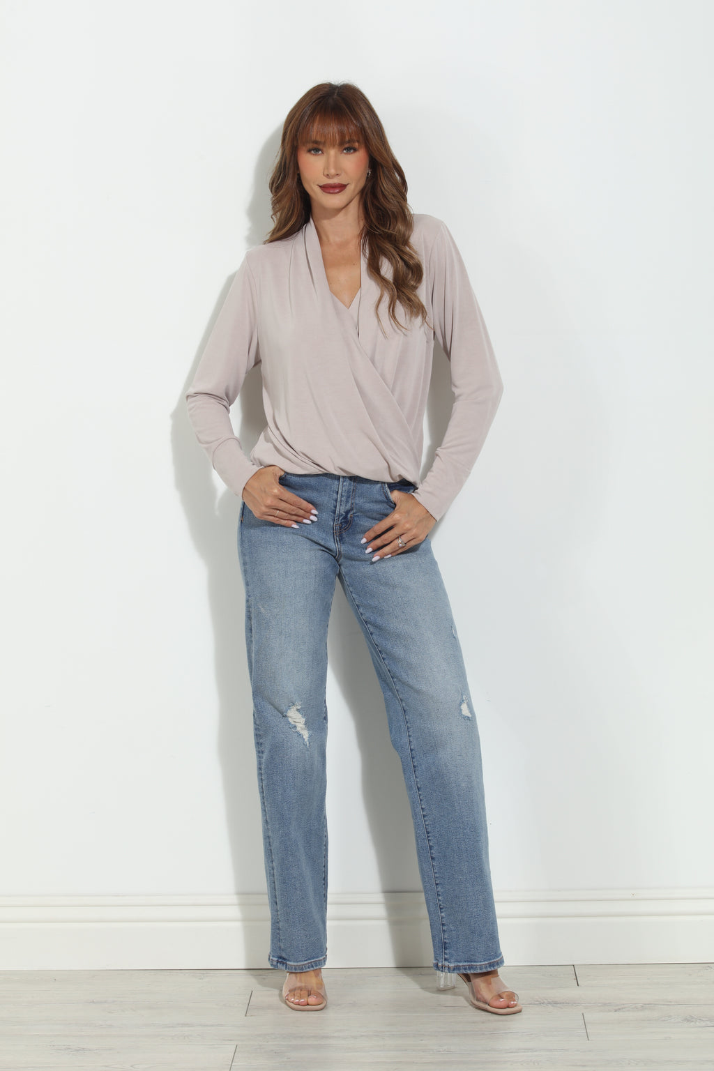 Chai Cupro Draped Surplice Top - BEST SELLER