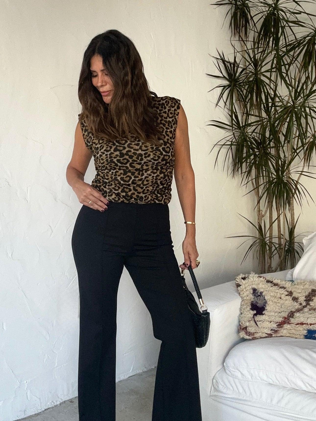 Black Ponti Flare Leg Pants-BEST SELLER
