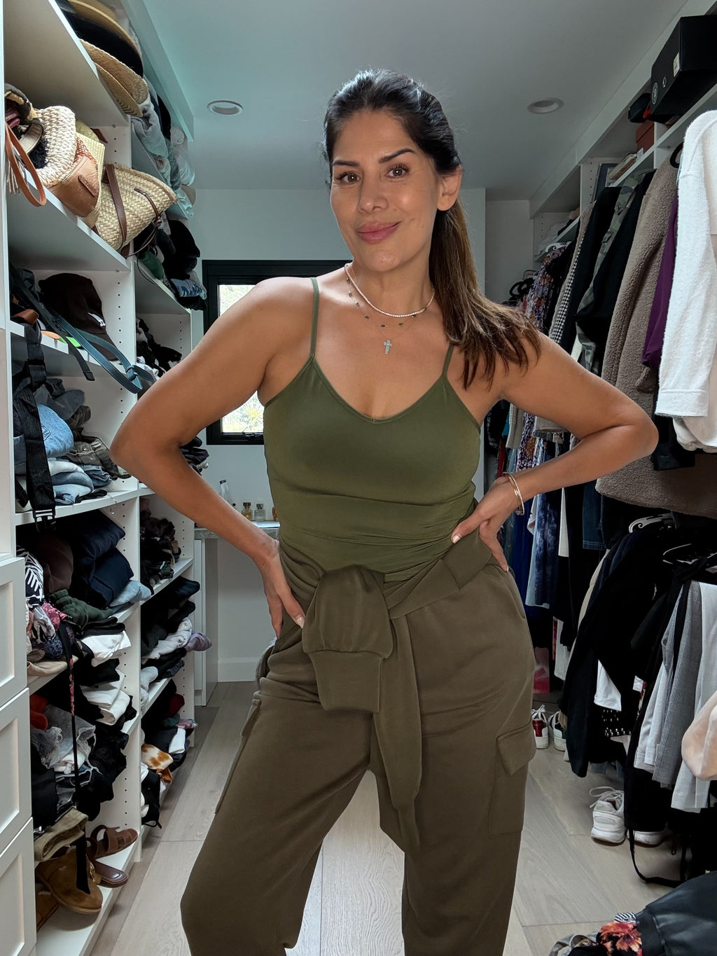 Olive ITY Stretch Lined Tank