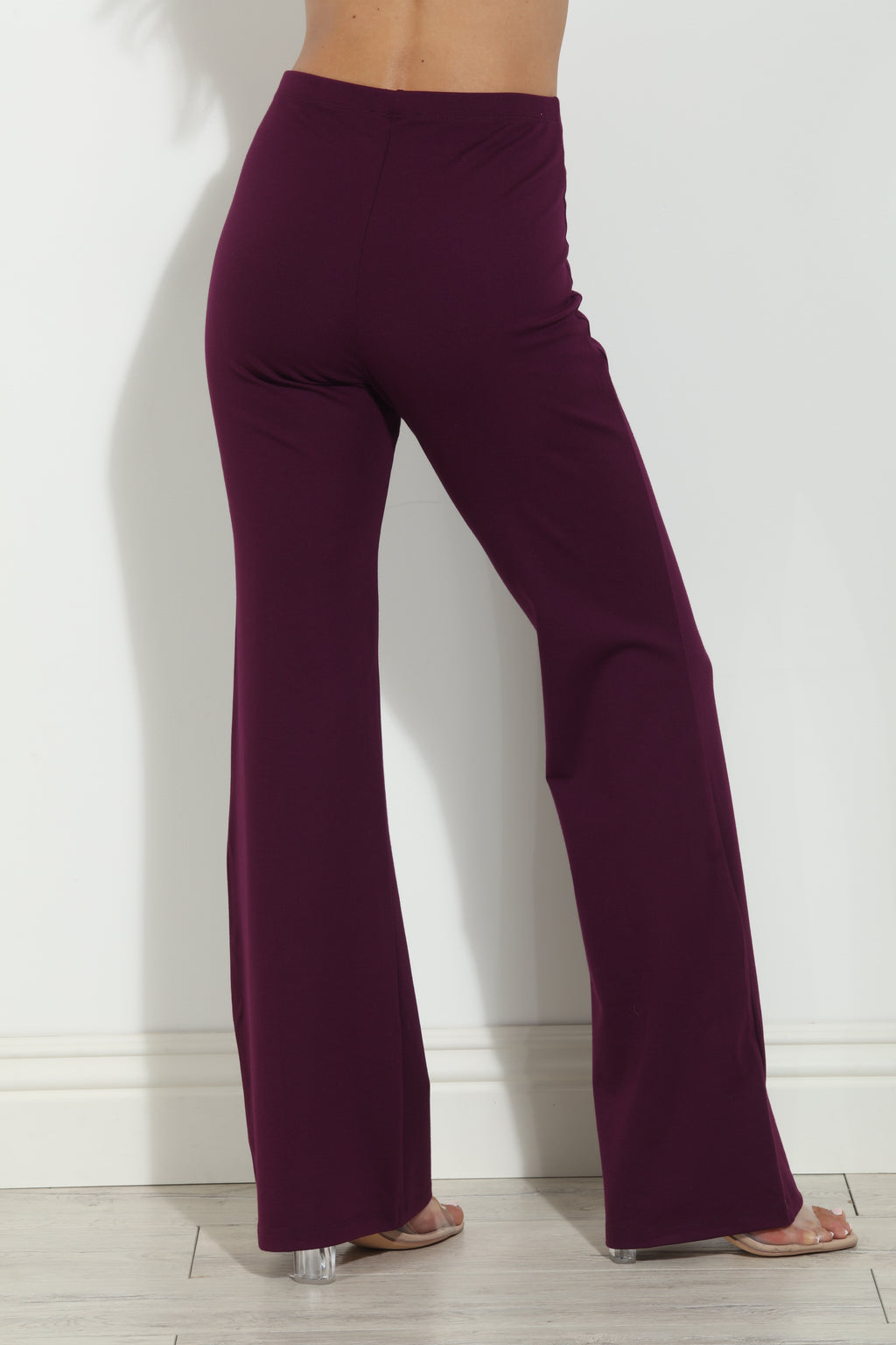 Plum Ponti Flare Leg Pants-BEST SELLER