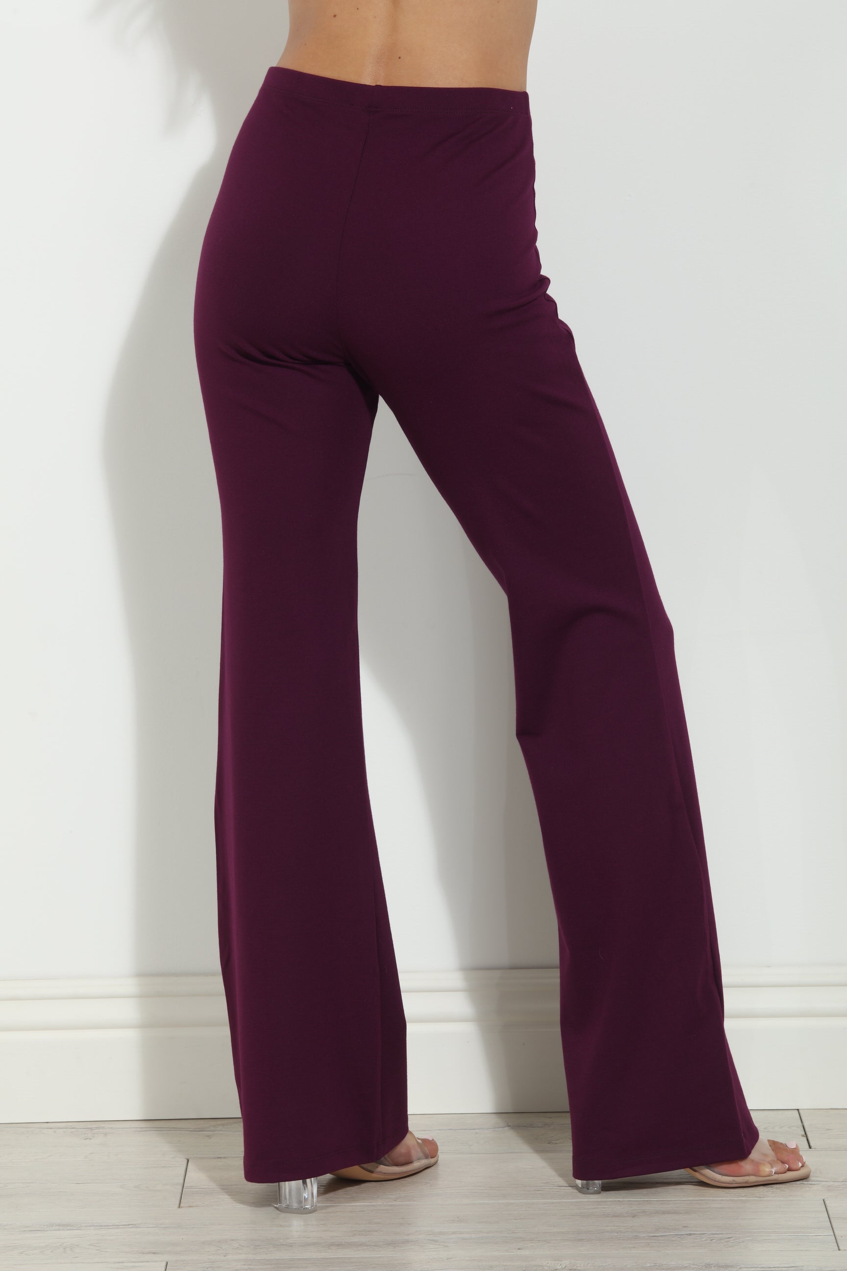 Plum Ponti Flare Leg Pants-BEST SELLER