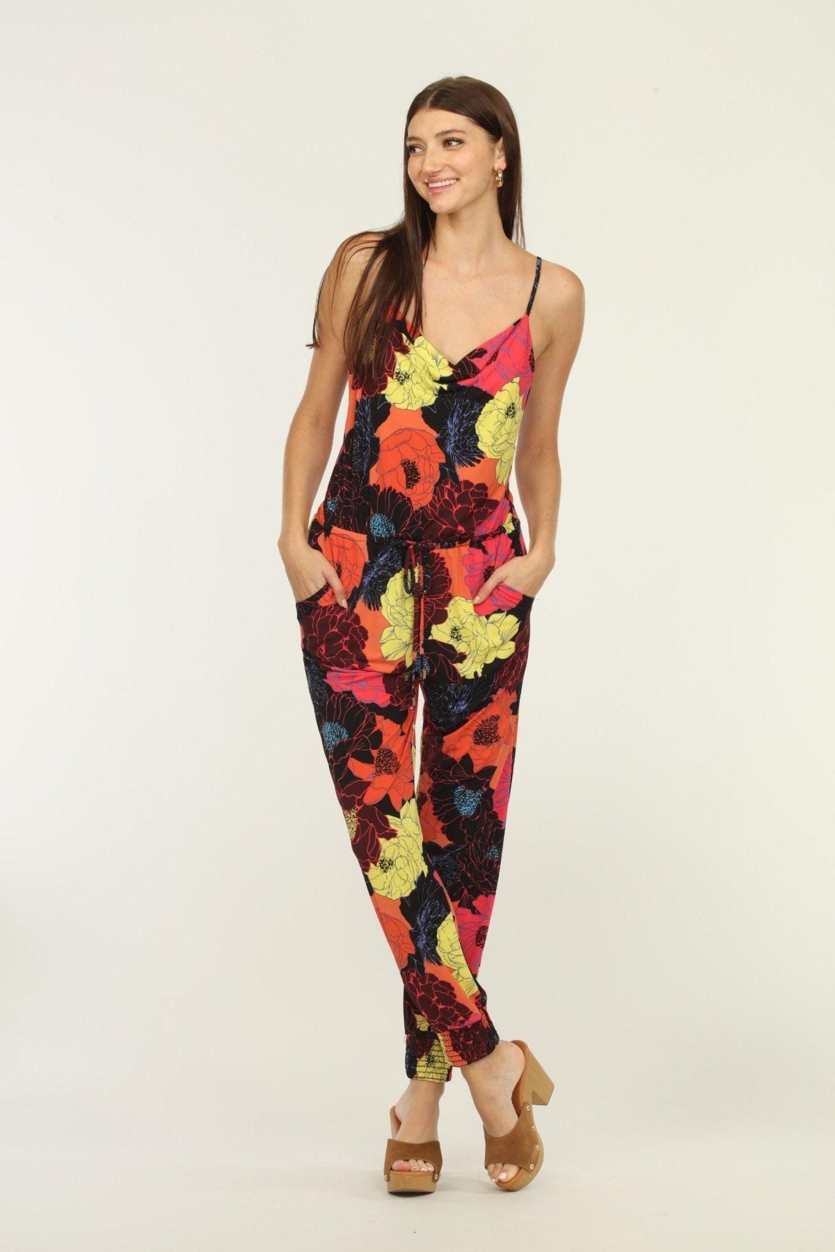Cheri Cowlneck Stretch Jumpsuit-FINAL SALE