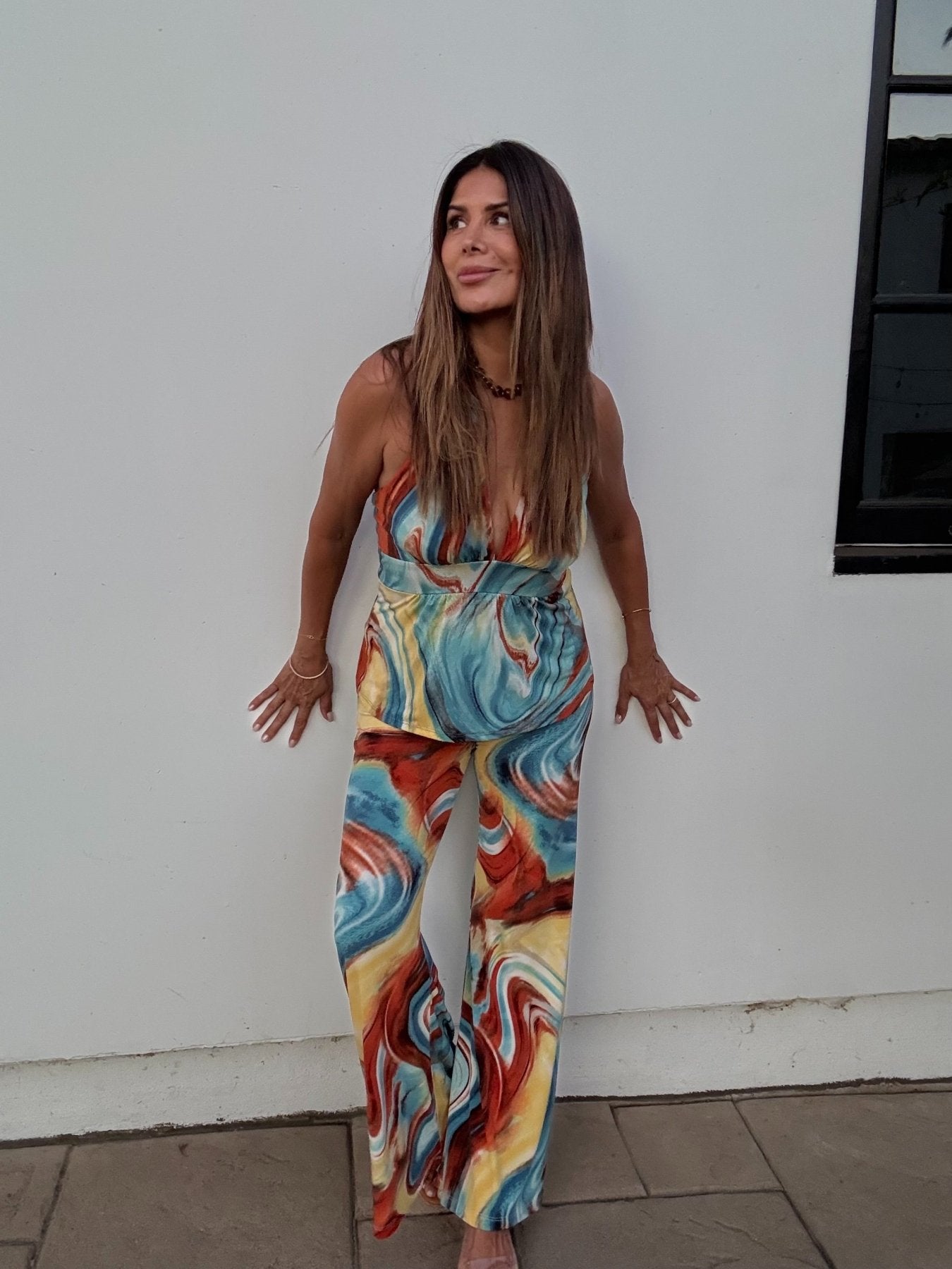 Sahara Deep V Halter Tank-FINAL SALE