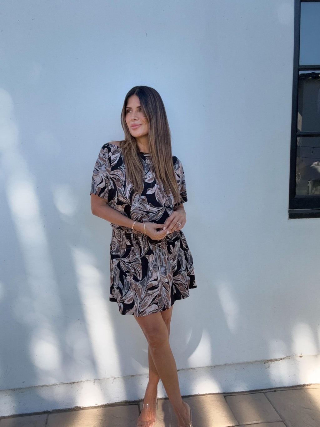 Telum Stretch Off The Shoulder Smocked Dress-BEST SELLER