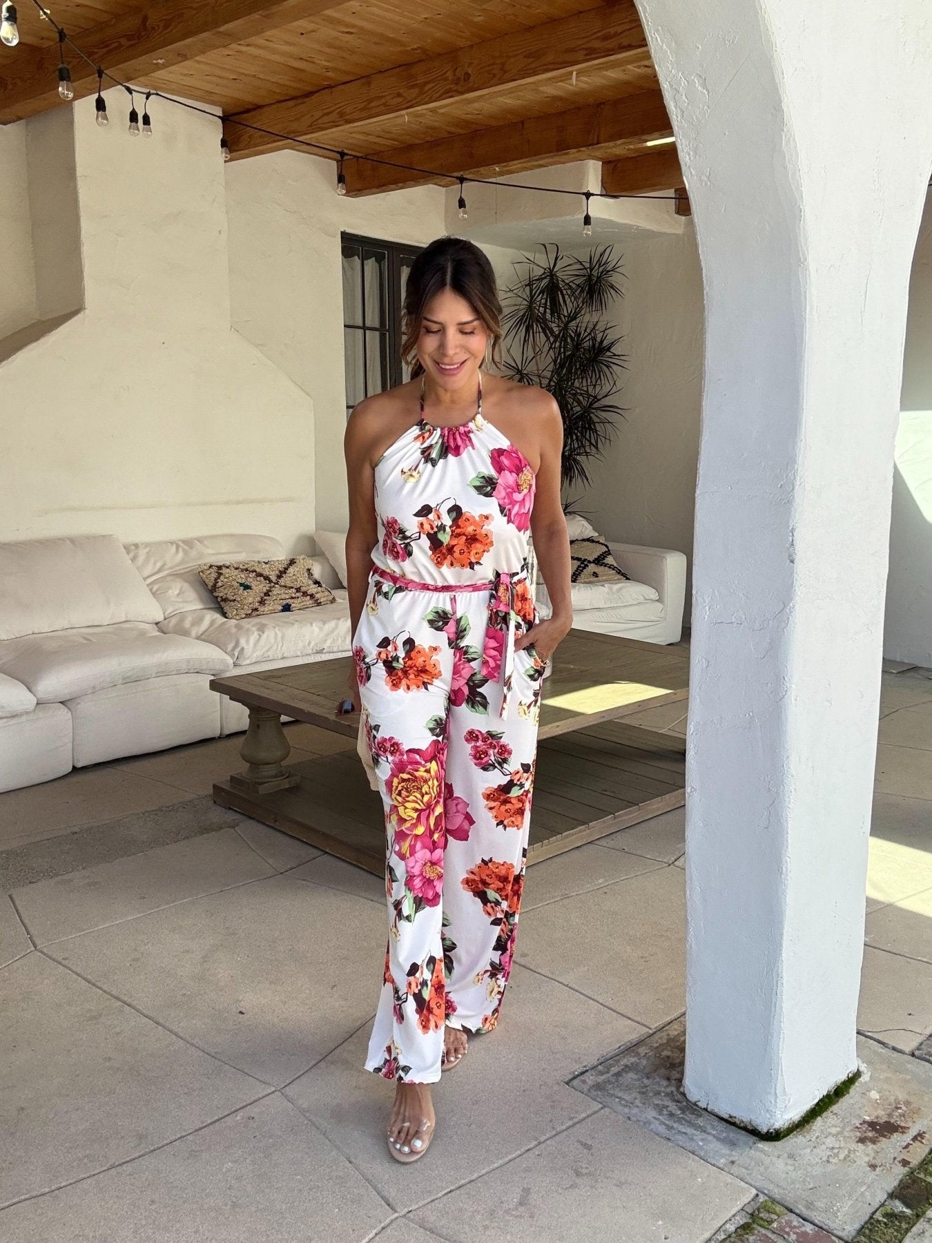 Vela High Neck Halter Stretch Jumpsuit-BEST SELLER