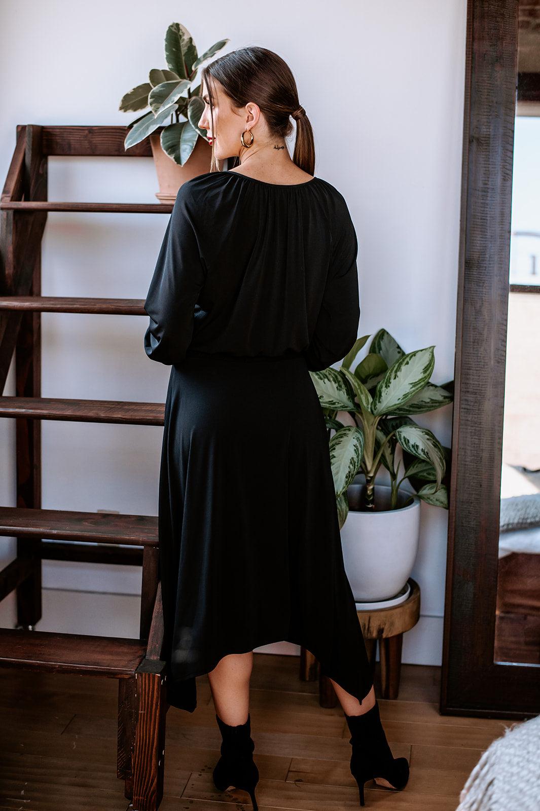 Smocked Stretch Midi Dress-BEST SELLER