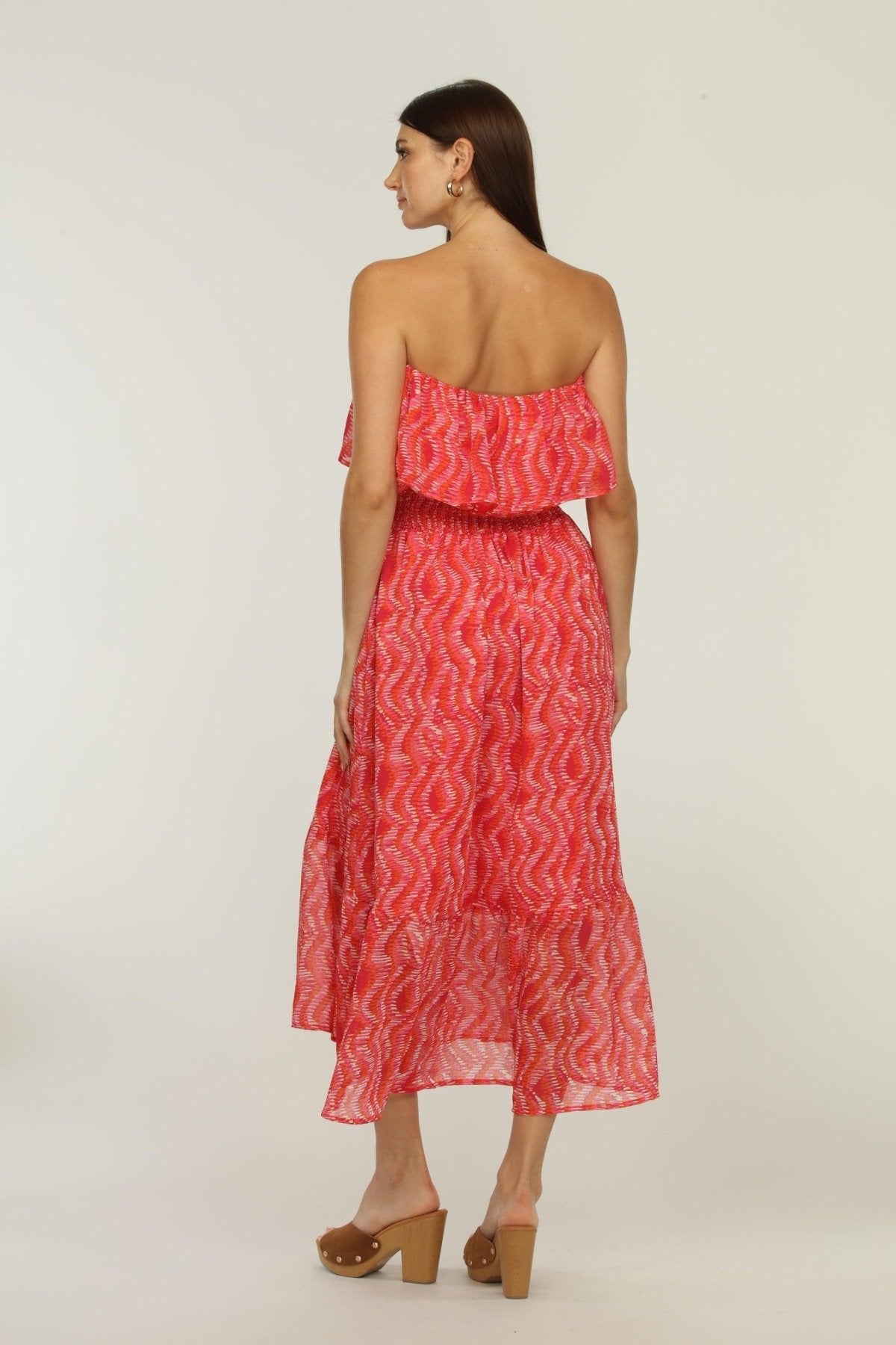 Inca Tube Top Ruffle Maxi Dress-FINAL SALE