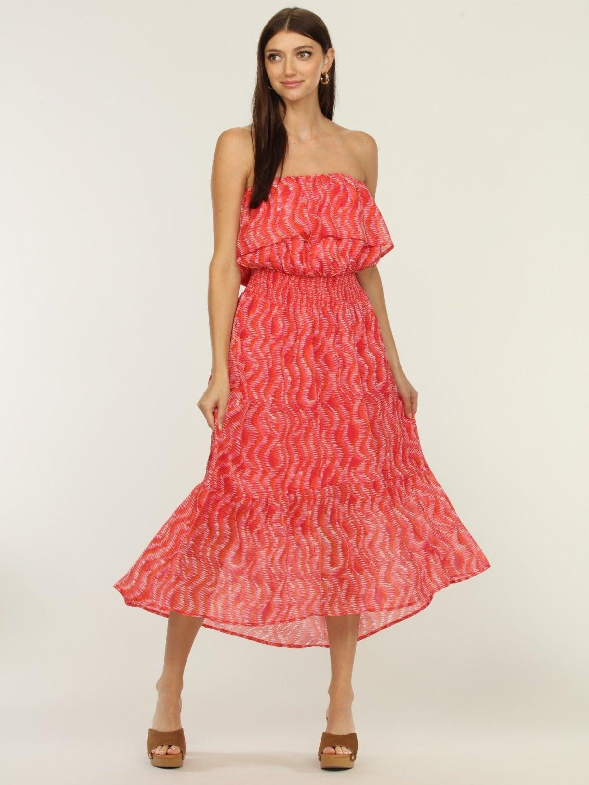 Inca Tube Top Ruffle Maxi Dress-FINAL SALE