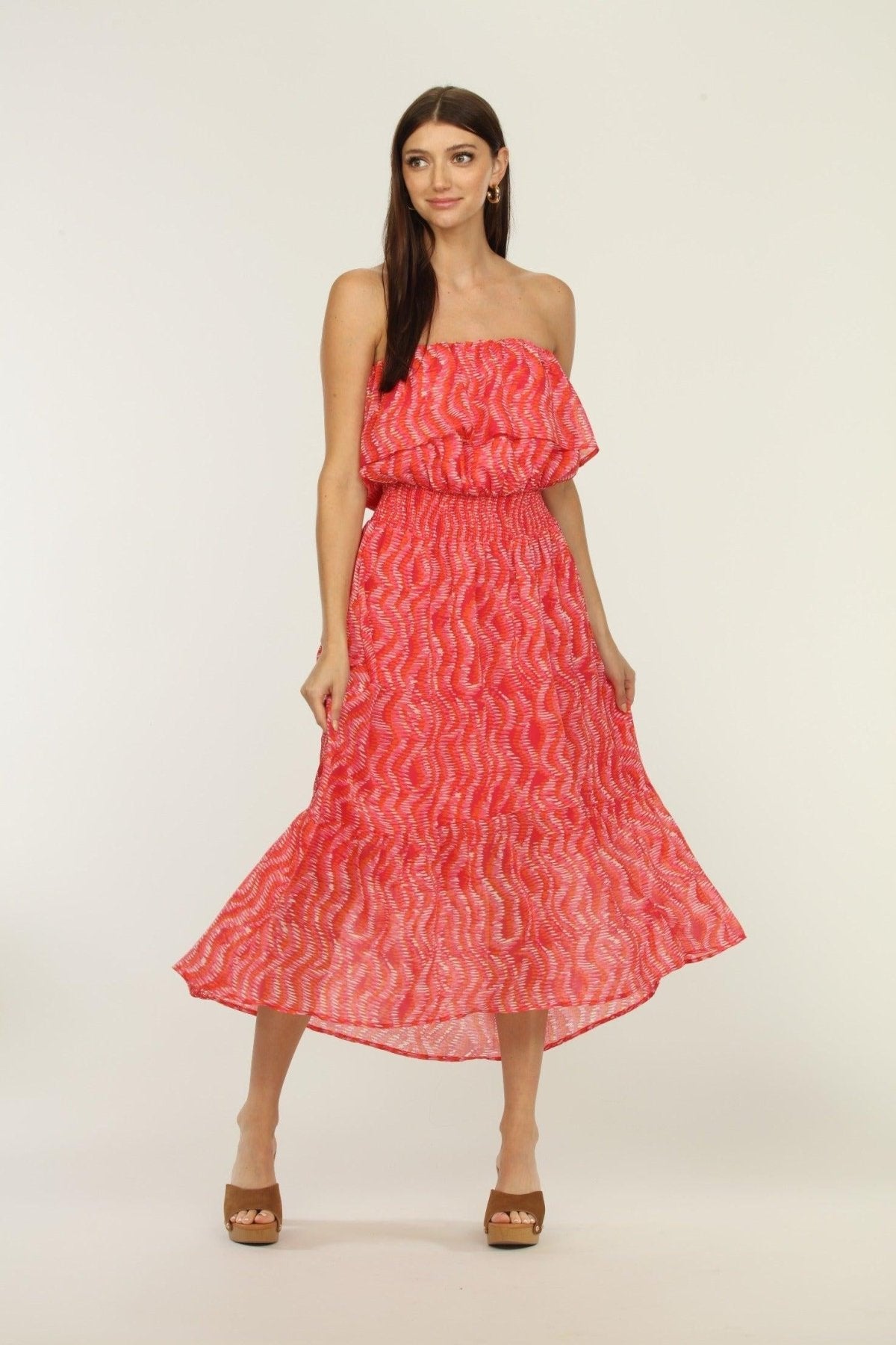 Inca Tube Top Ruffle Maxi Dress-FINAL SALE