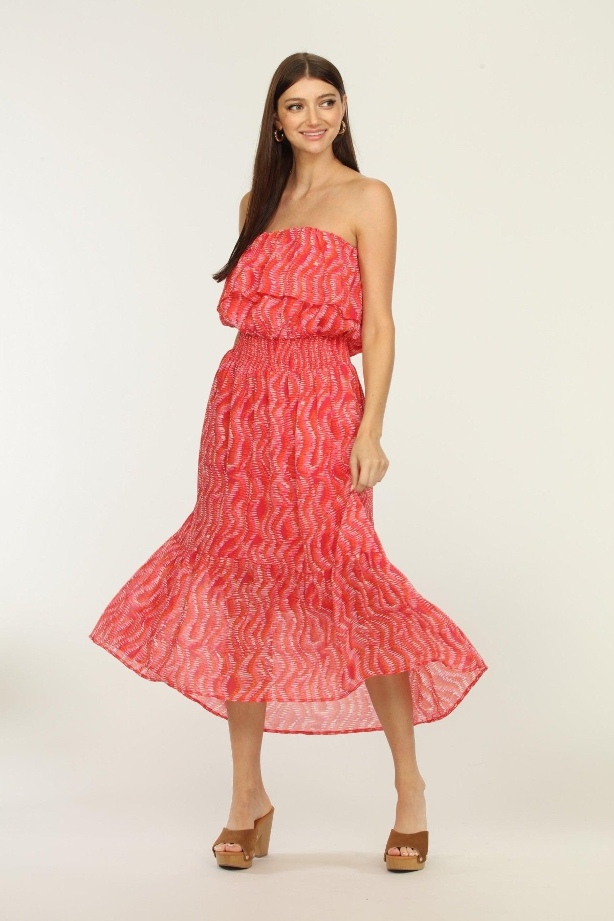 Inca Tube Top Ruffle Maxi Dress-FINAL SALE