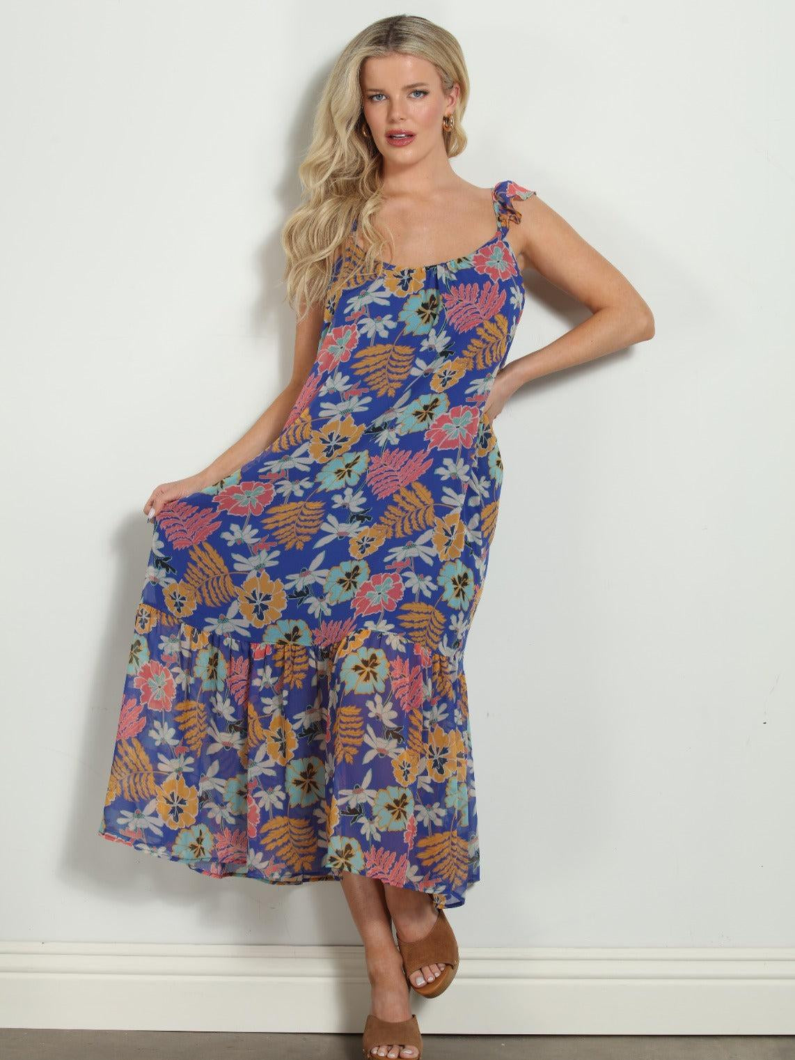 Brinley Chiffon Midi Tank Dress-FINAL SALE