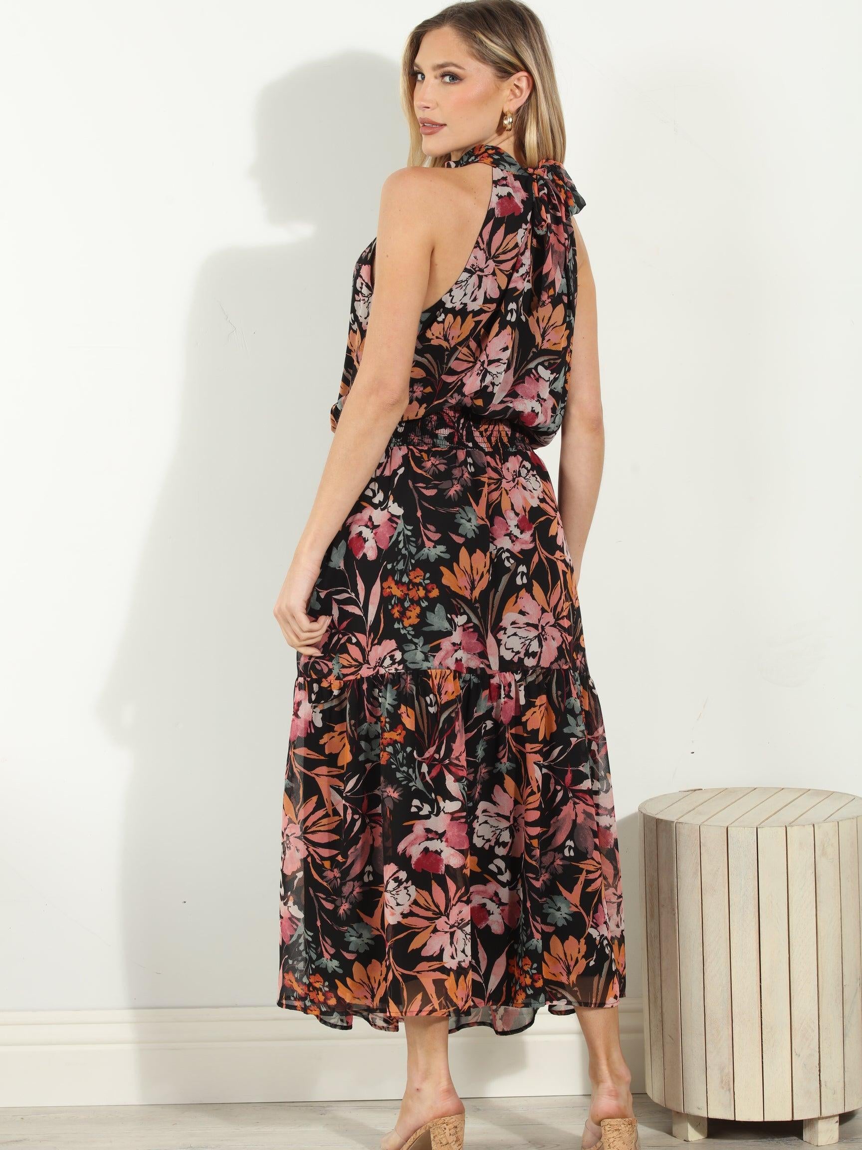 Alexia Chiffon Halter Maxi-FINAL SALE