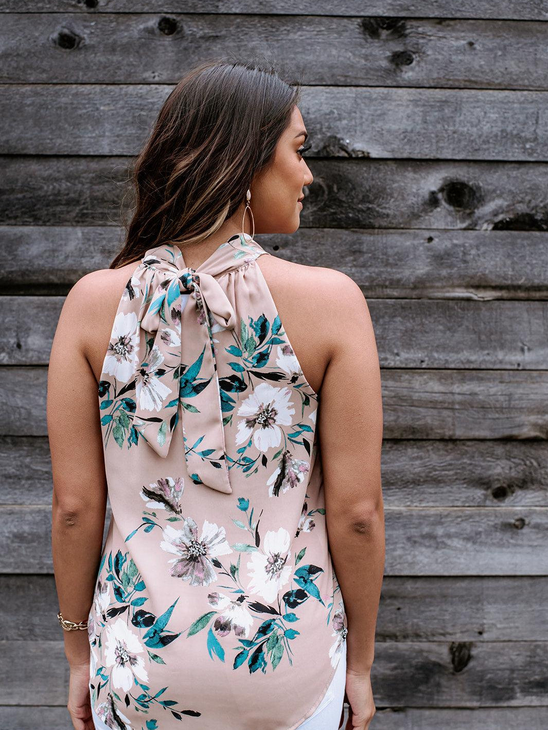 Linda Twist Halter Sleeveless Blouse - FINAL SALE