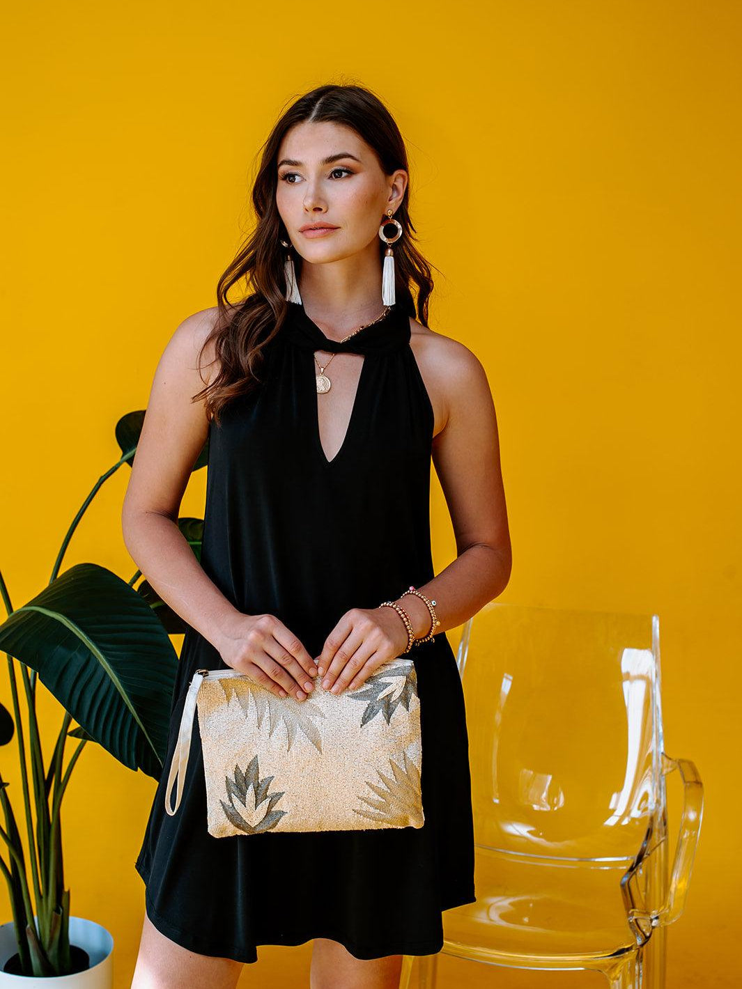Black Stretch Swing Dress