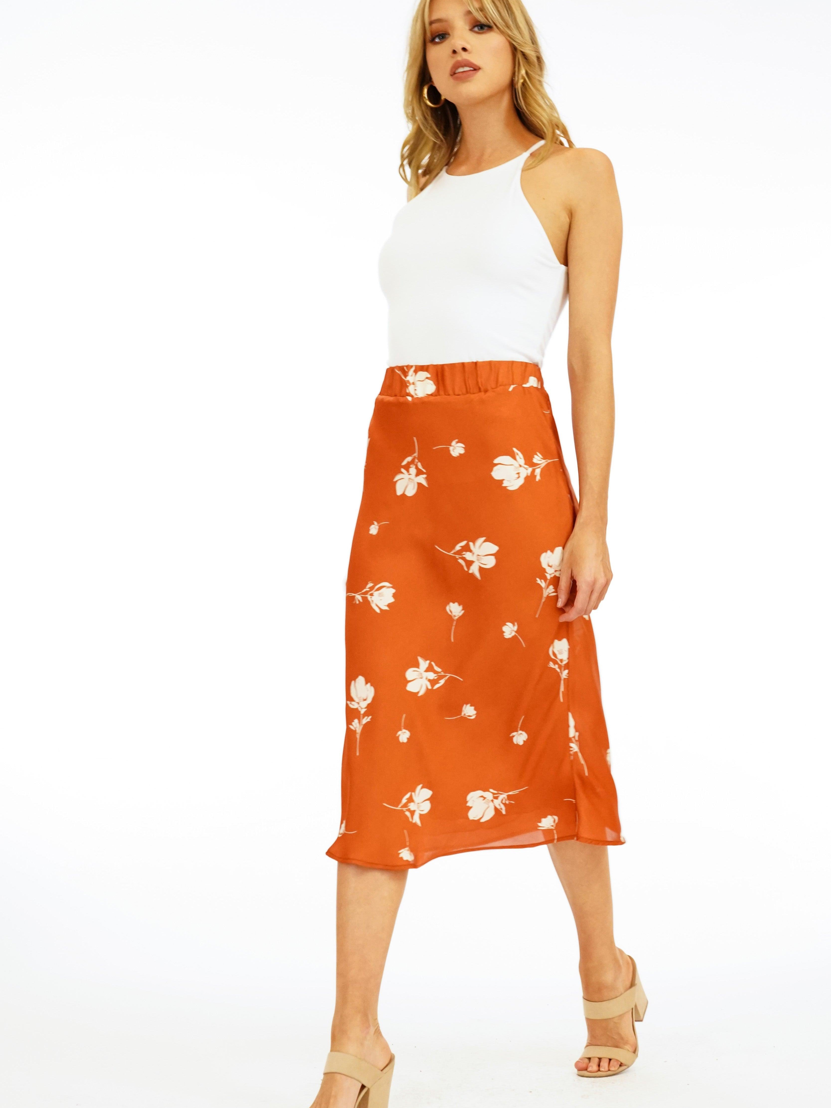 Hawking Satin Midi Skirt - FINAL SALE