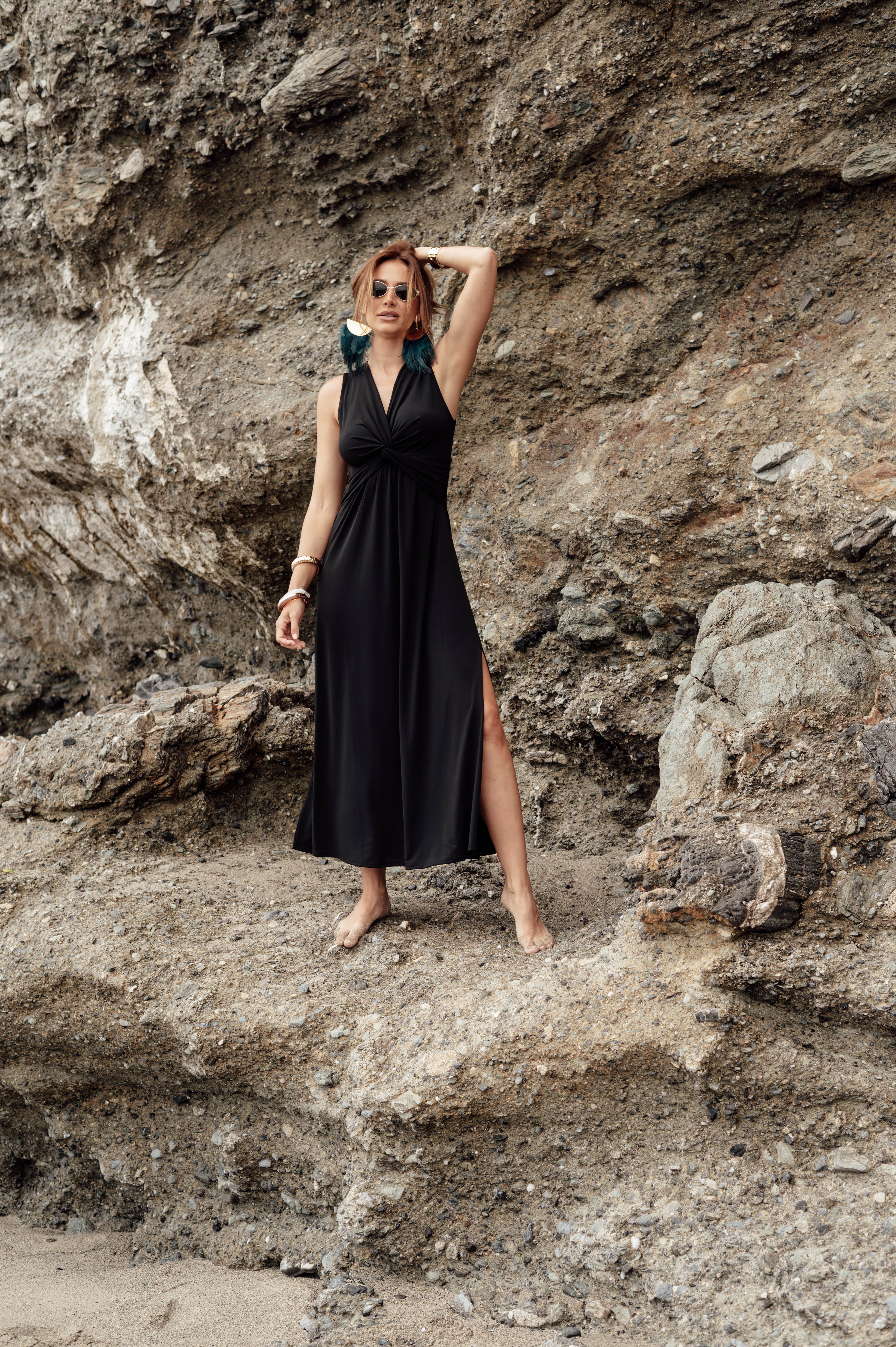 Black Twist Maxi Dress-BEST SELLER