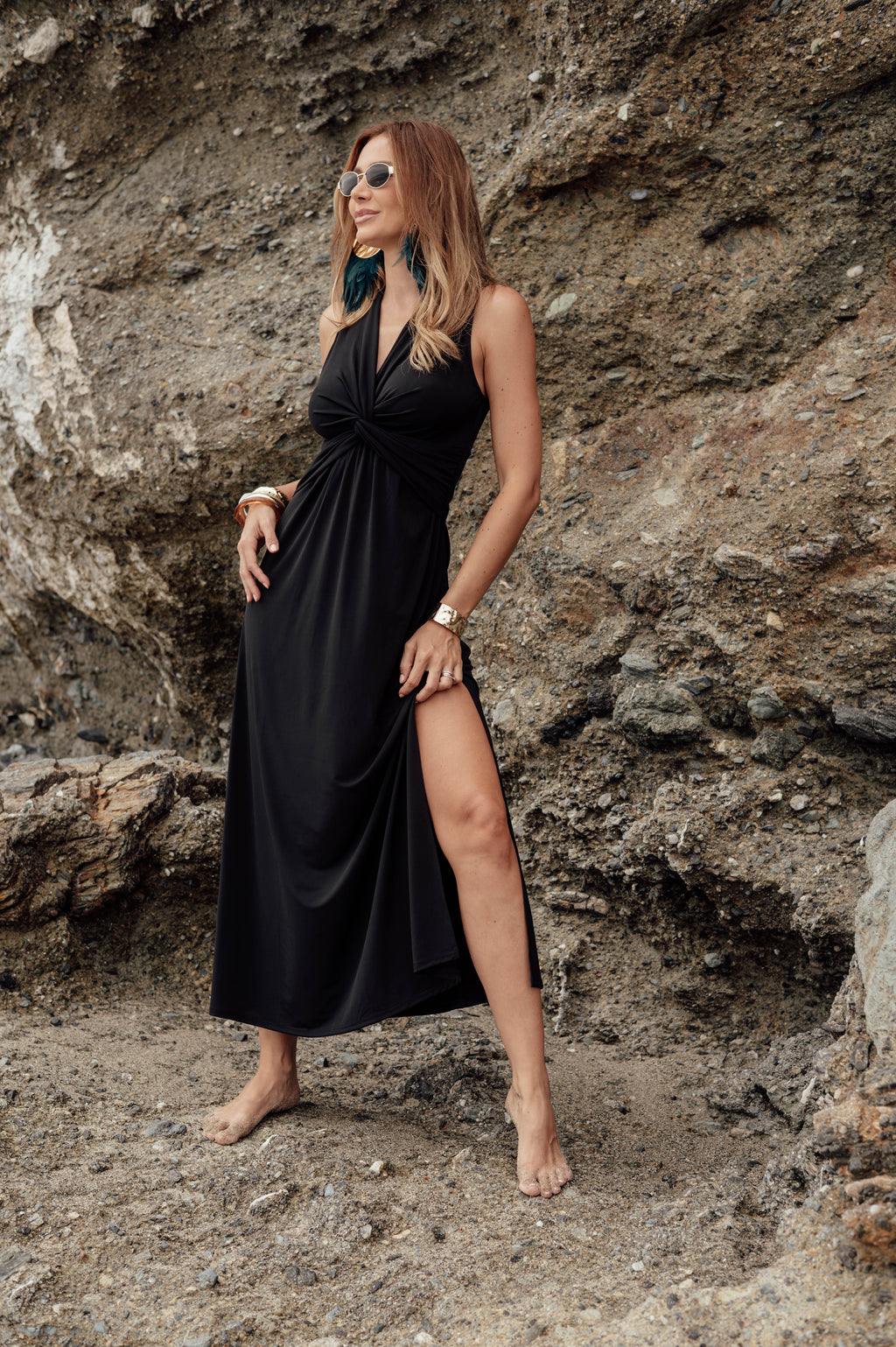 Black Twist Maxi Dress-BEST SELLER