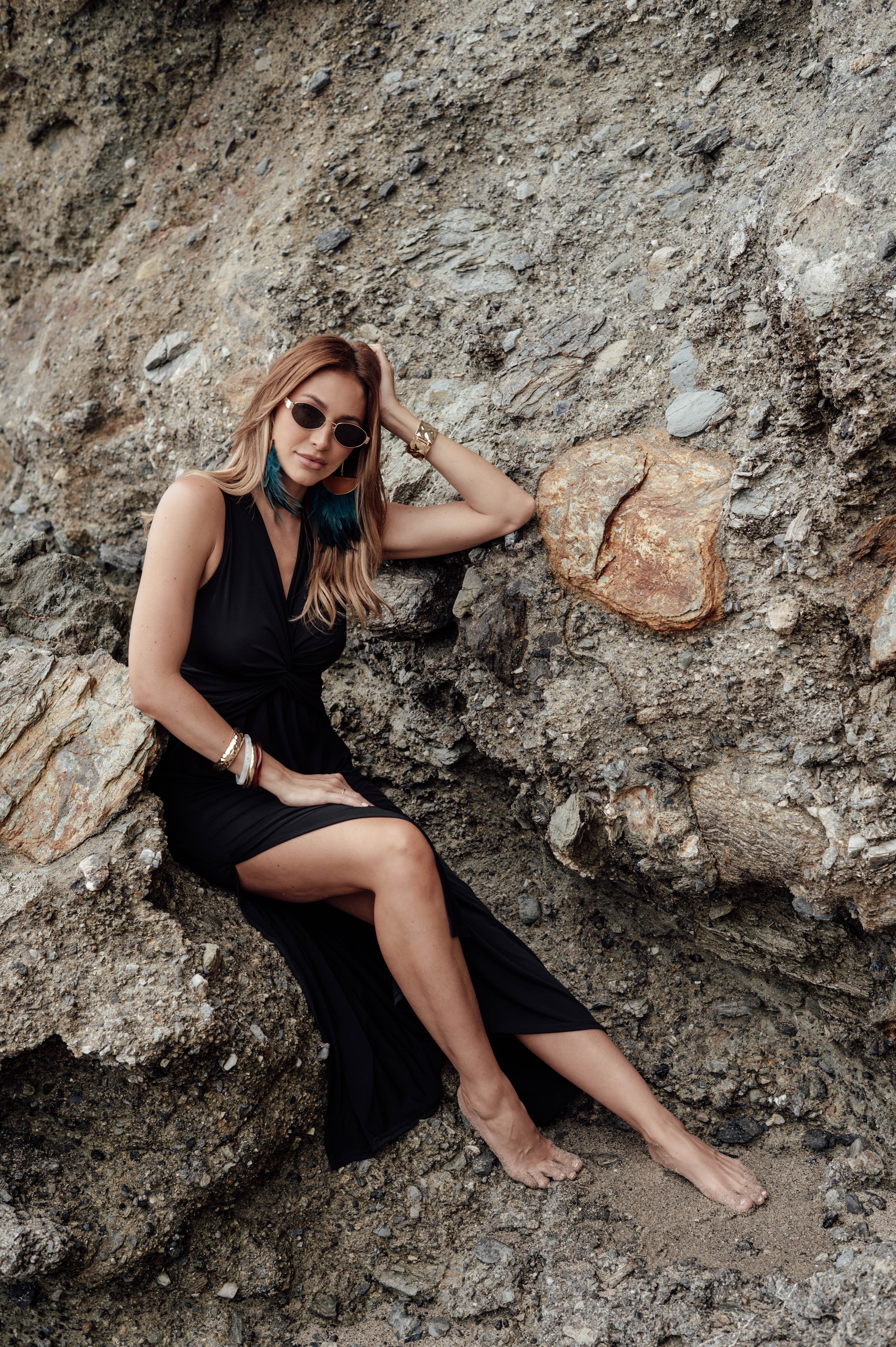 Black Twist Maxi Dress-BEST SELLER