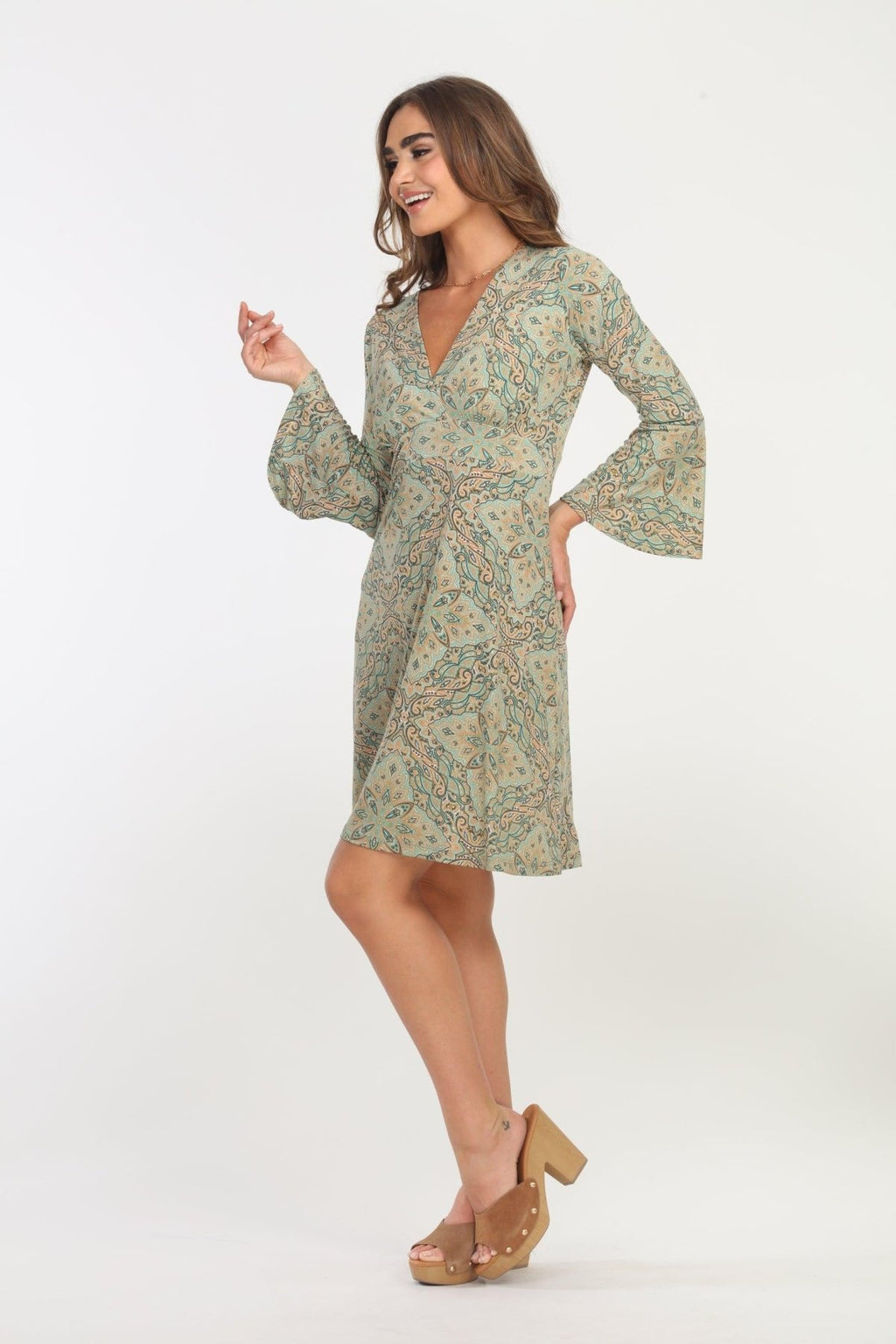 Neema Stretch Bell Sleeve Dress-FINAL SALE