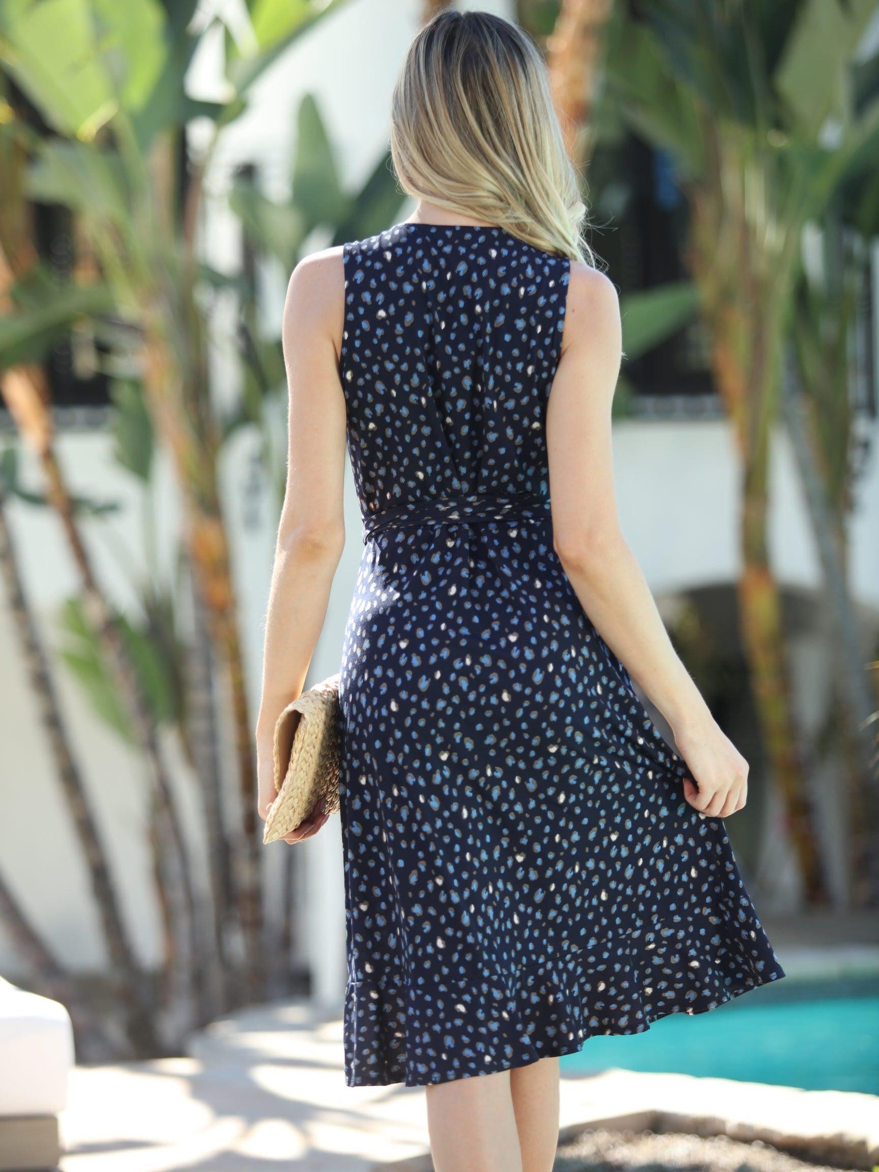 Sonnie Stretch Ruffle Wrap Dress-FINAL SALE