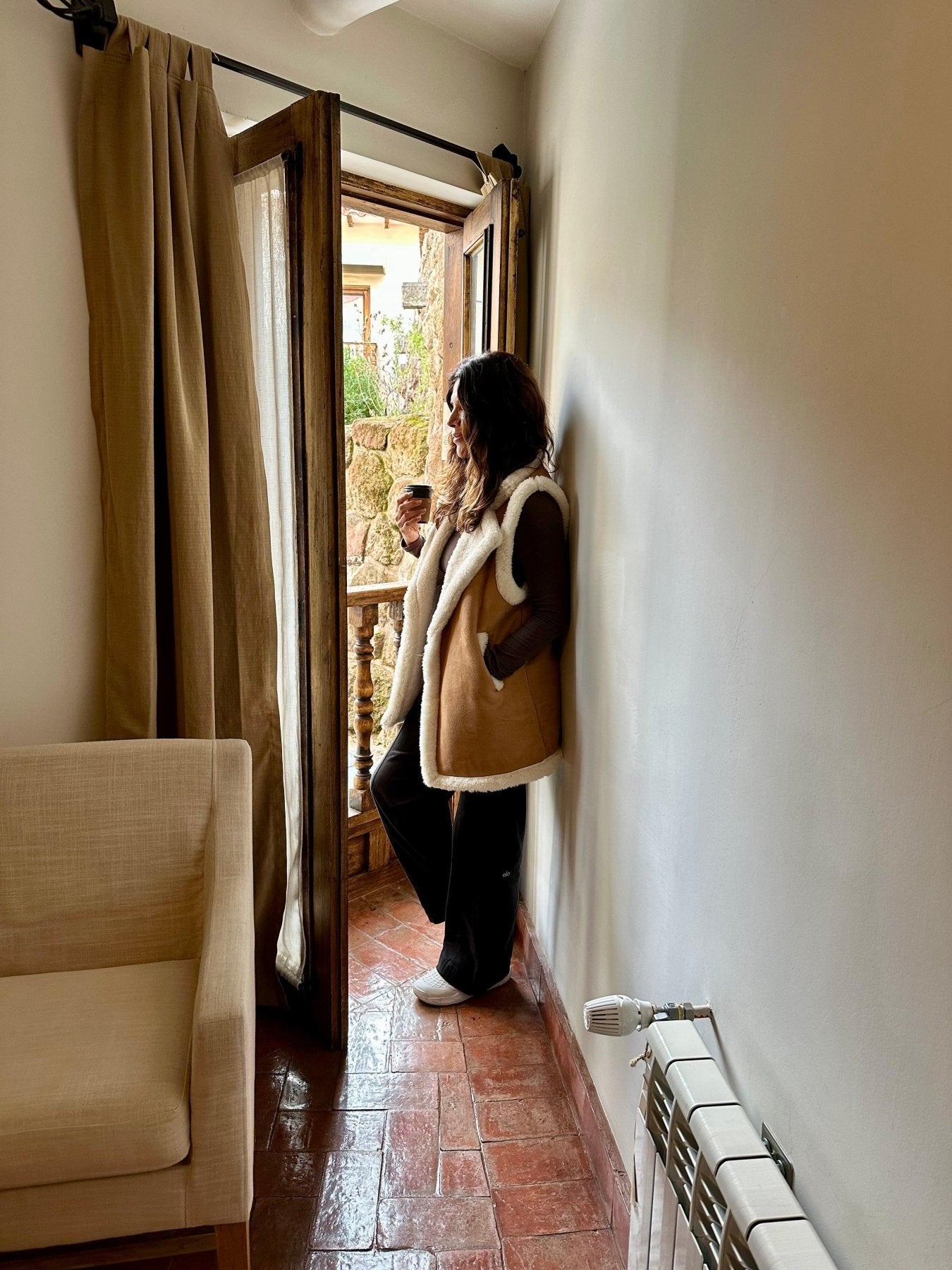 Camel/Ivory Faux Suede Vest-BEST SELLER