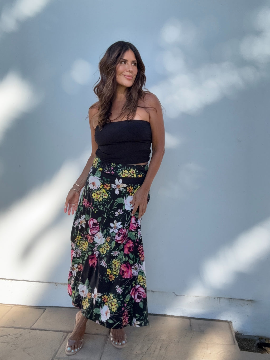 Catalina Striped Stretch Midi Skirt-BEST SELLER