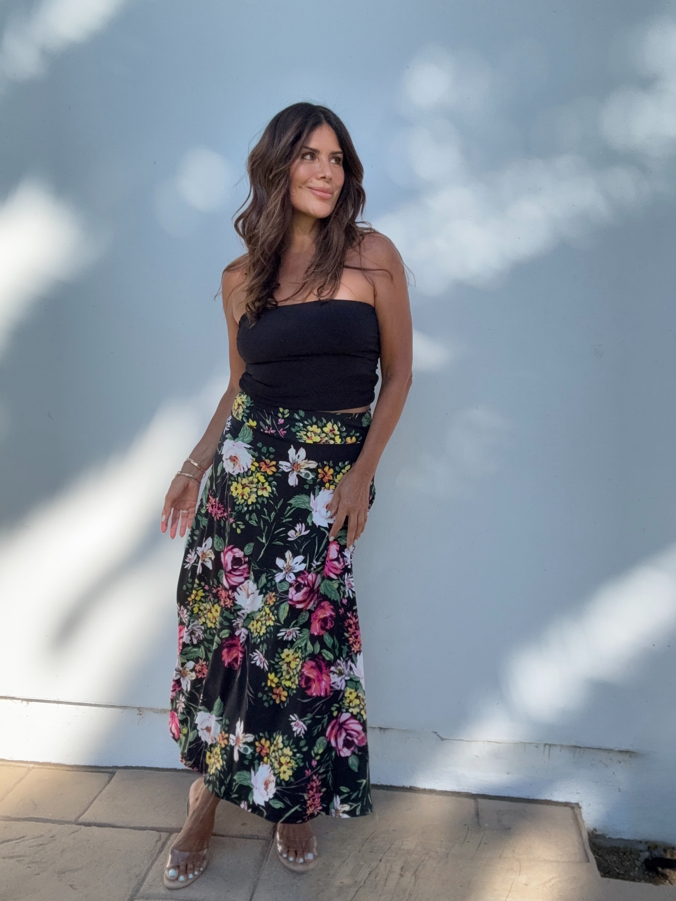 Catalina Striped Stretch Midi Skirt-BEST SELLER