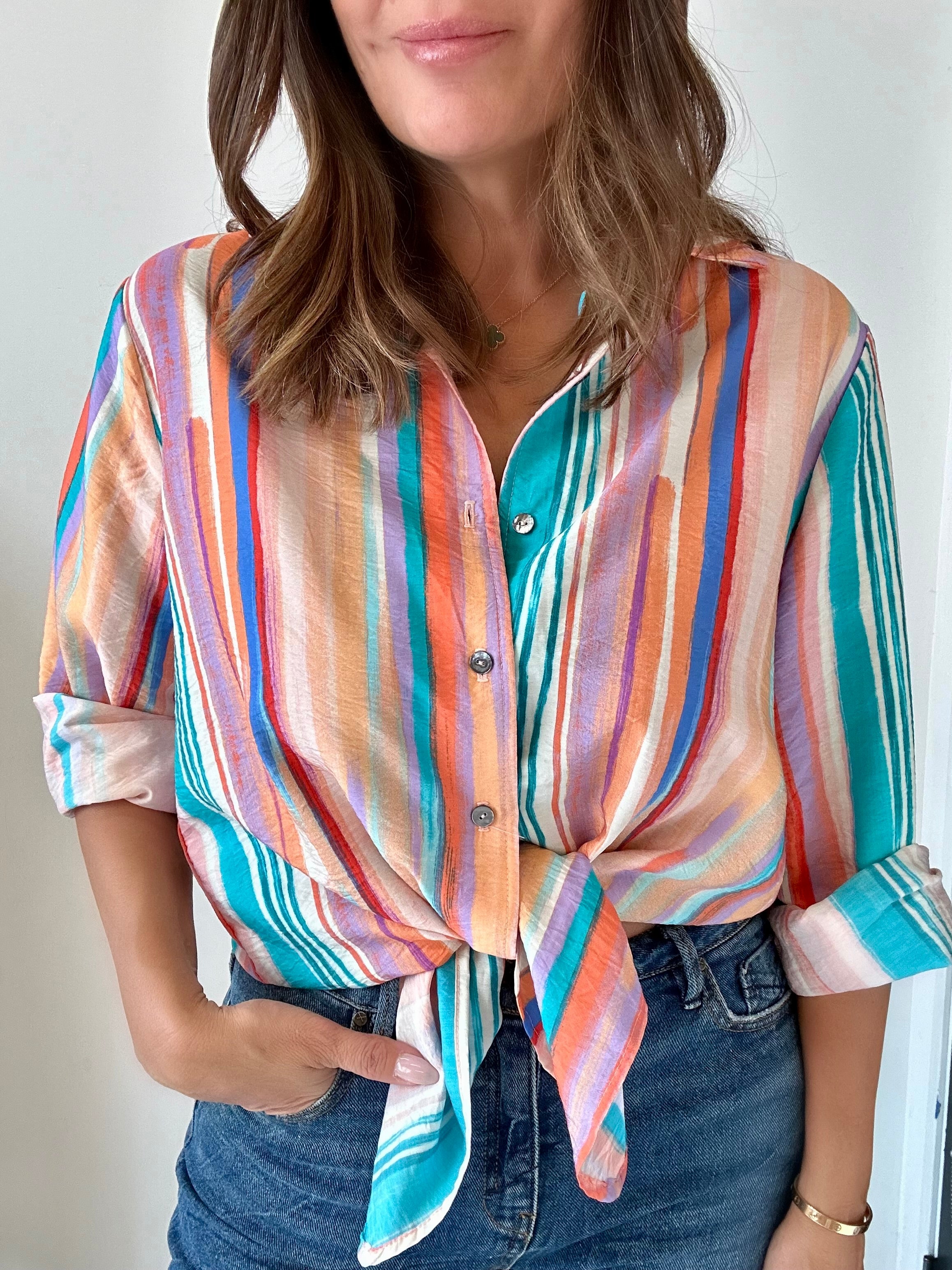 Vicente Button Up Blouse-FINAL SALE