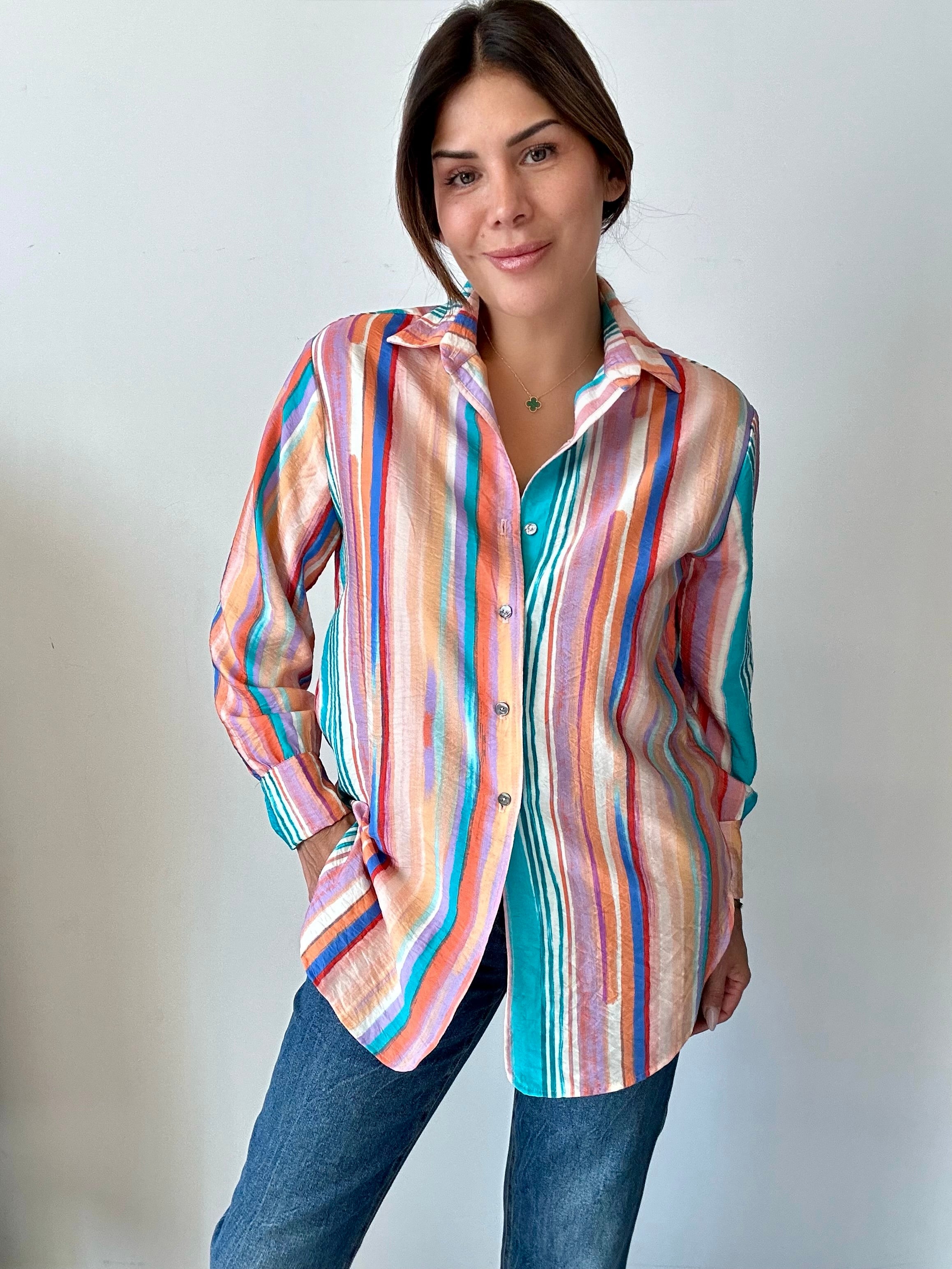 Vicente Button Up Blouse-FINAL SALE