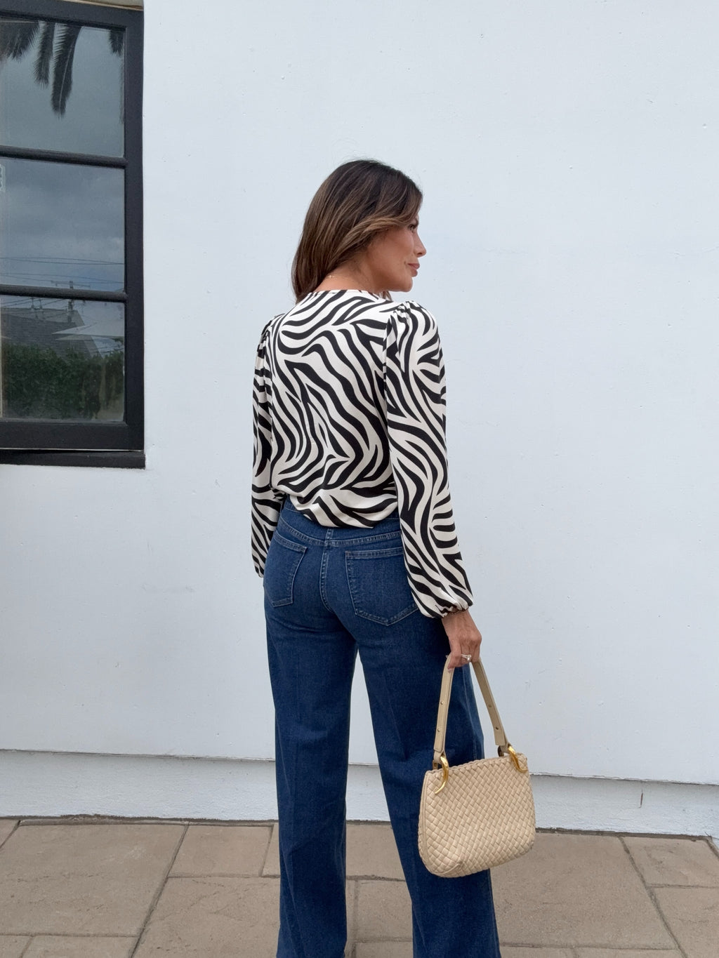 Mara Zebra Cropped Surplice Top