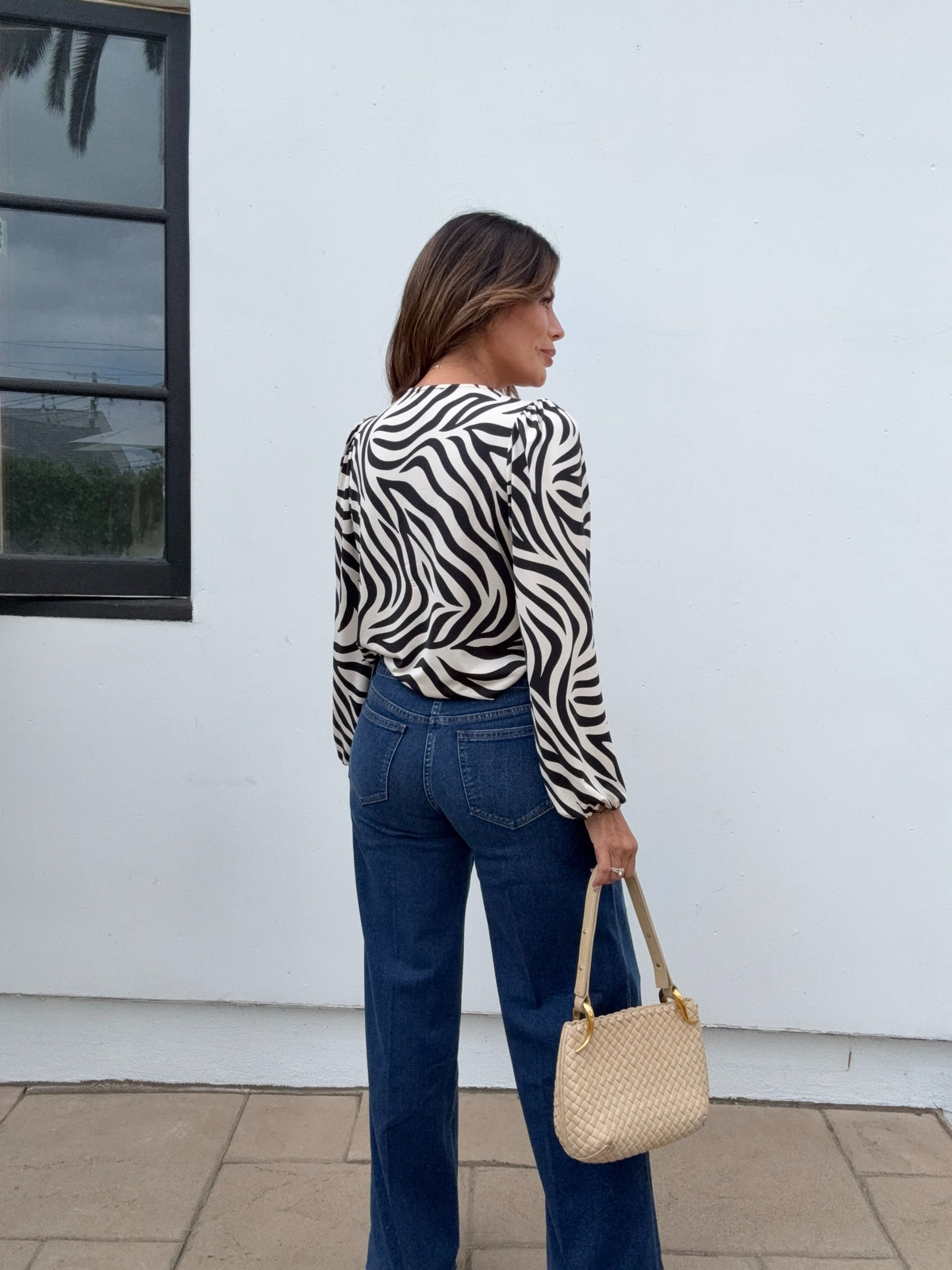 Mara Zebra Cropped Surplice Top