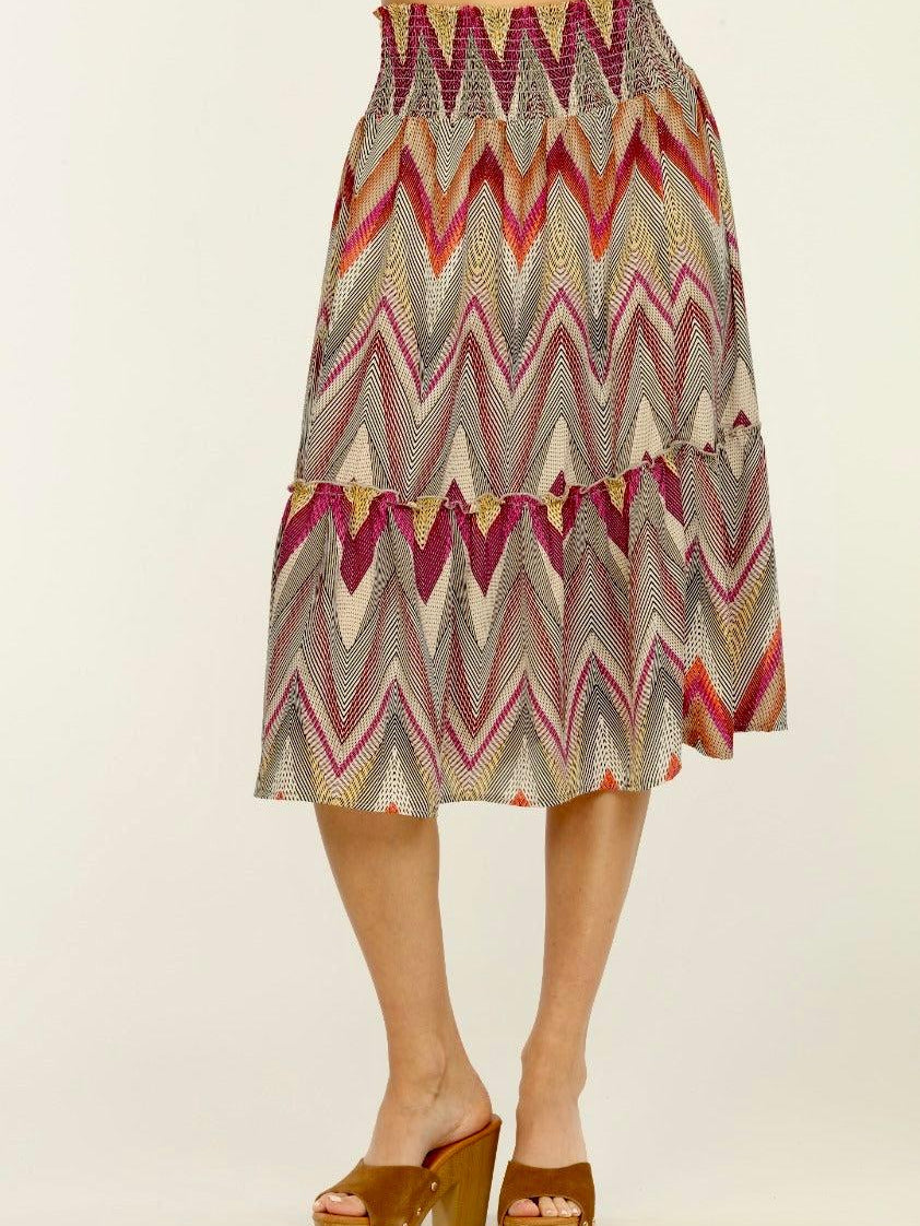 Luxe Smocked Midi Skirt-FINAL SALE