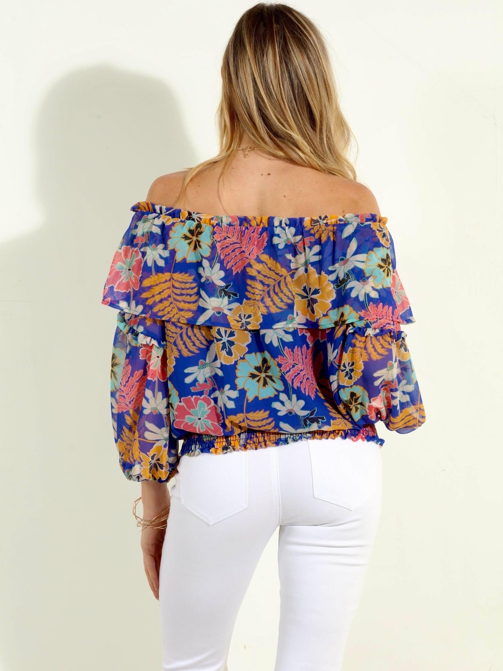 Brinley OTS Ruffle Smocked Top-FINAL SALE